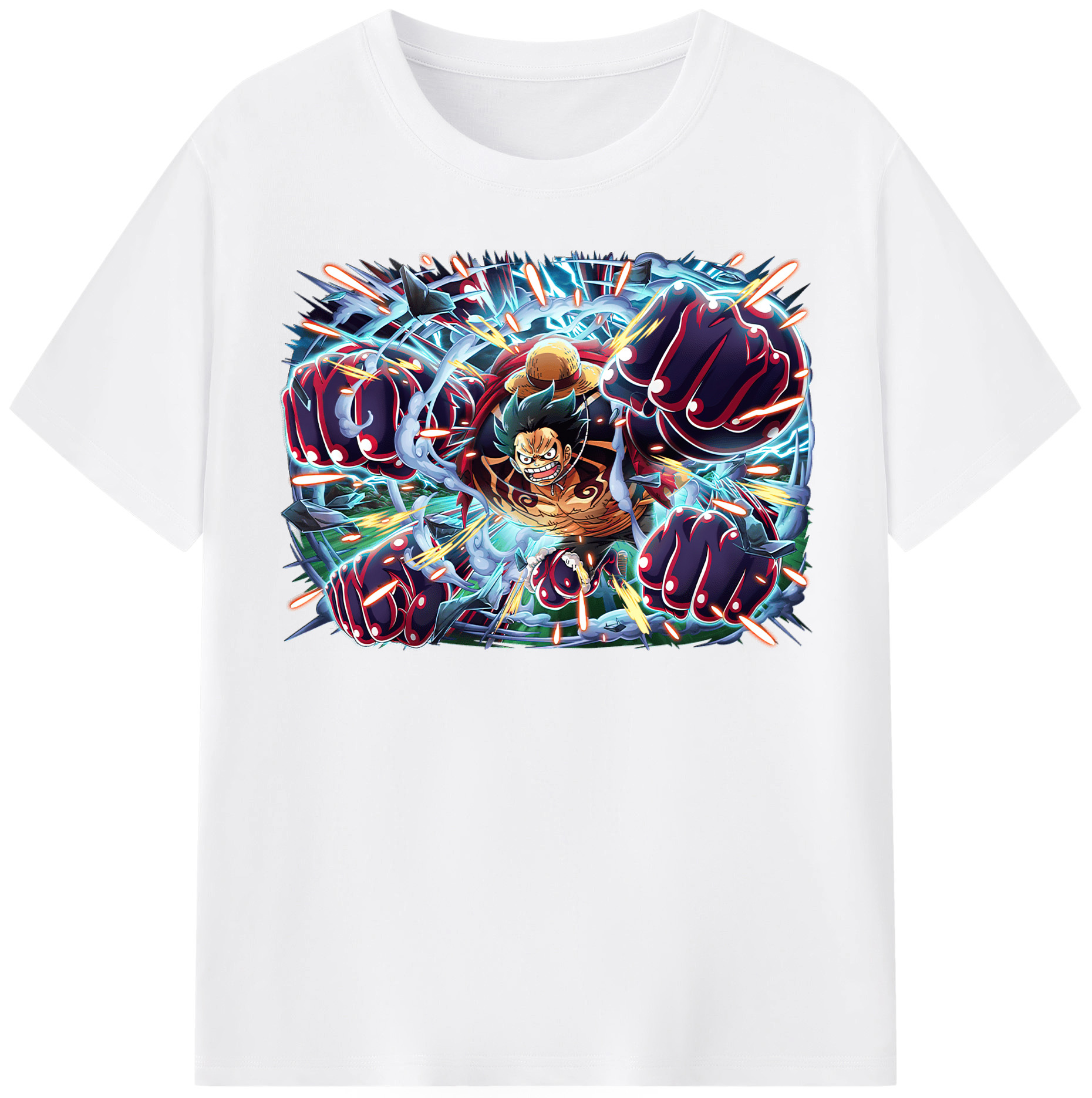 ワンピース モンキー・D・ルフィ ONE PIECE Monkey D. Luffy 綿100％半袖Tシャツ（フロントプリント）