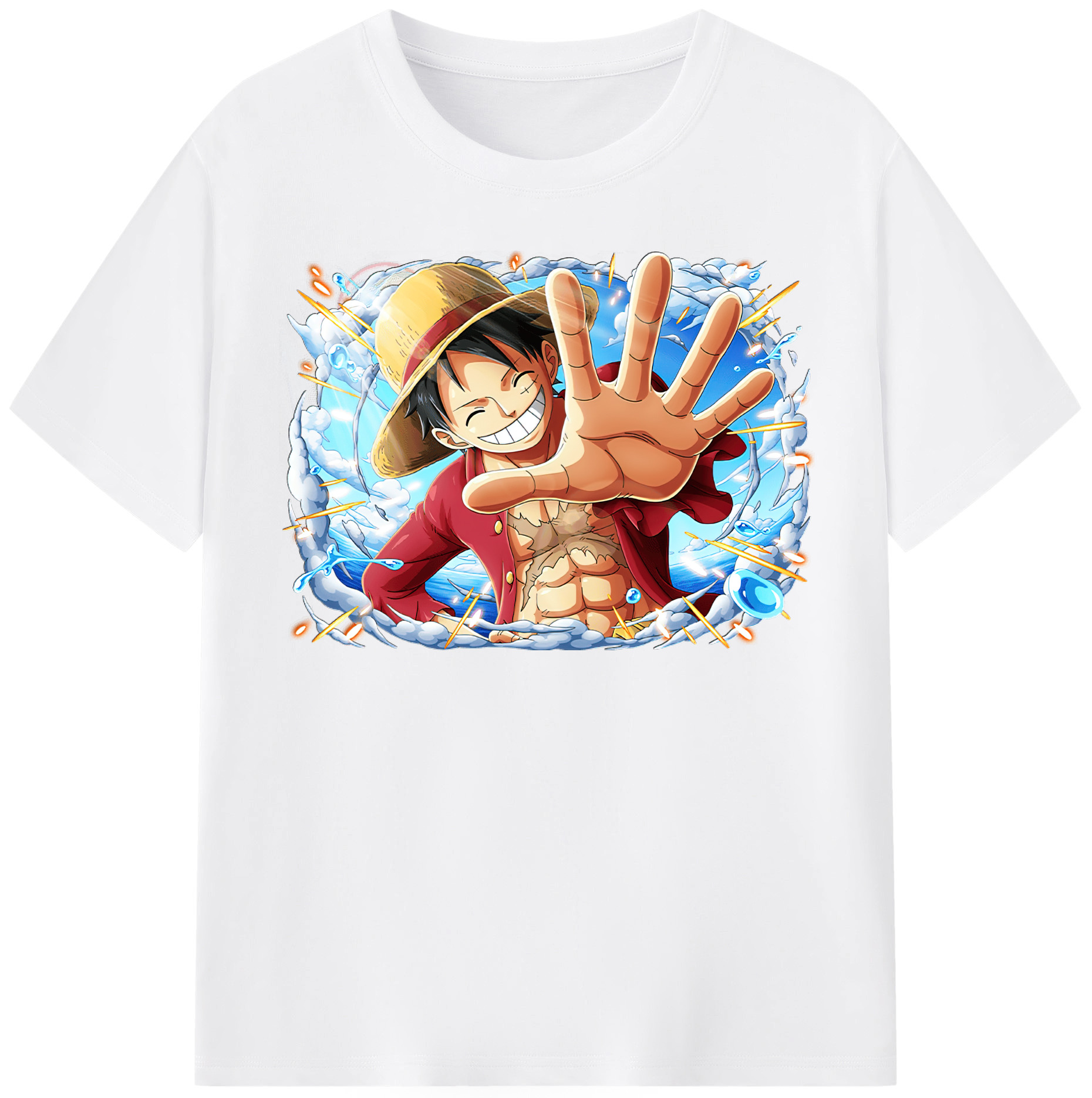 ワンピース モンキー・D・ルフィ ONE PIECE Monkey D. Luffy 綿100％半袖Tシャツ（フロントプリント）