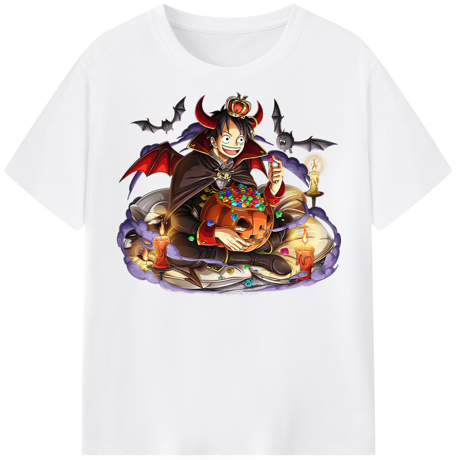 ワンピース モンキー・D・ルフィ ONE PIECE Monkey D. Luffy 綿100％半袖Tシャツ（フロントプリント）