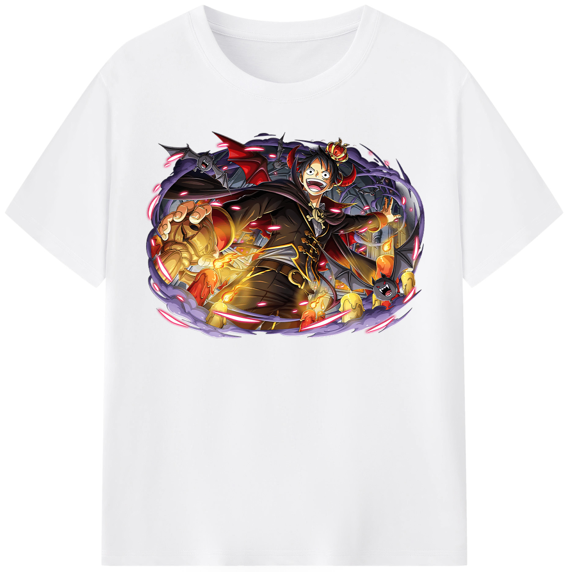 ワンピース モンキー・D・ルフィ ONE PIECE Monkey D. Luffy 綿100％半袖Tシャツ（フロントプリント）