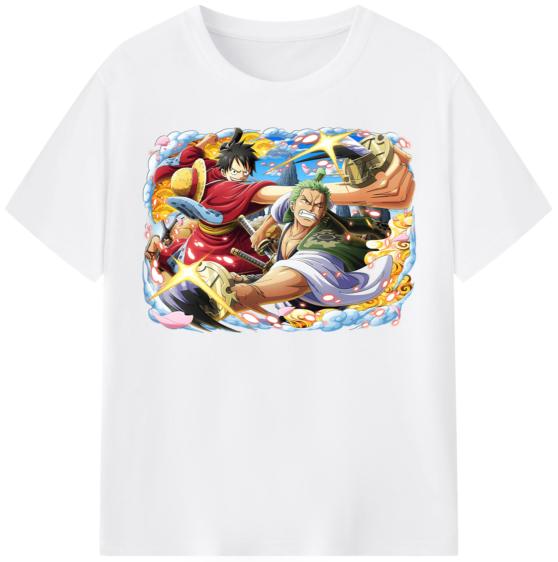 ワンピース モンキー・D・ルフィ ONE PIECE Monkey D. Luffy 綿100％半袖Tシャツ（フロントプリント）