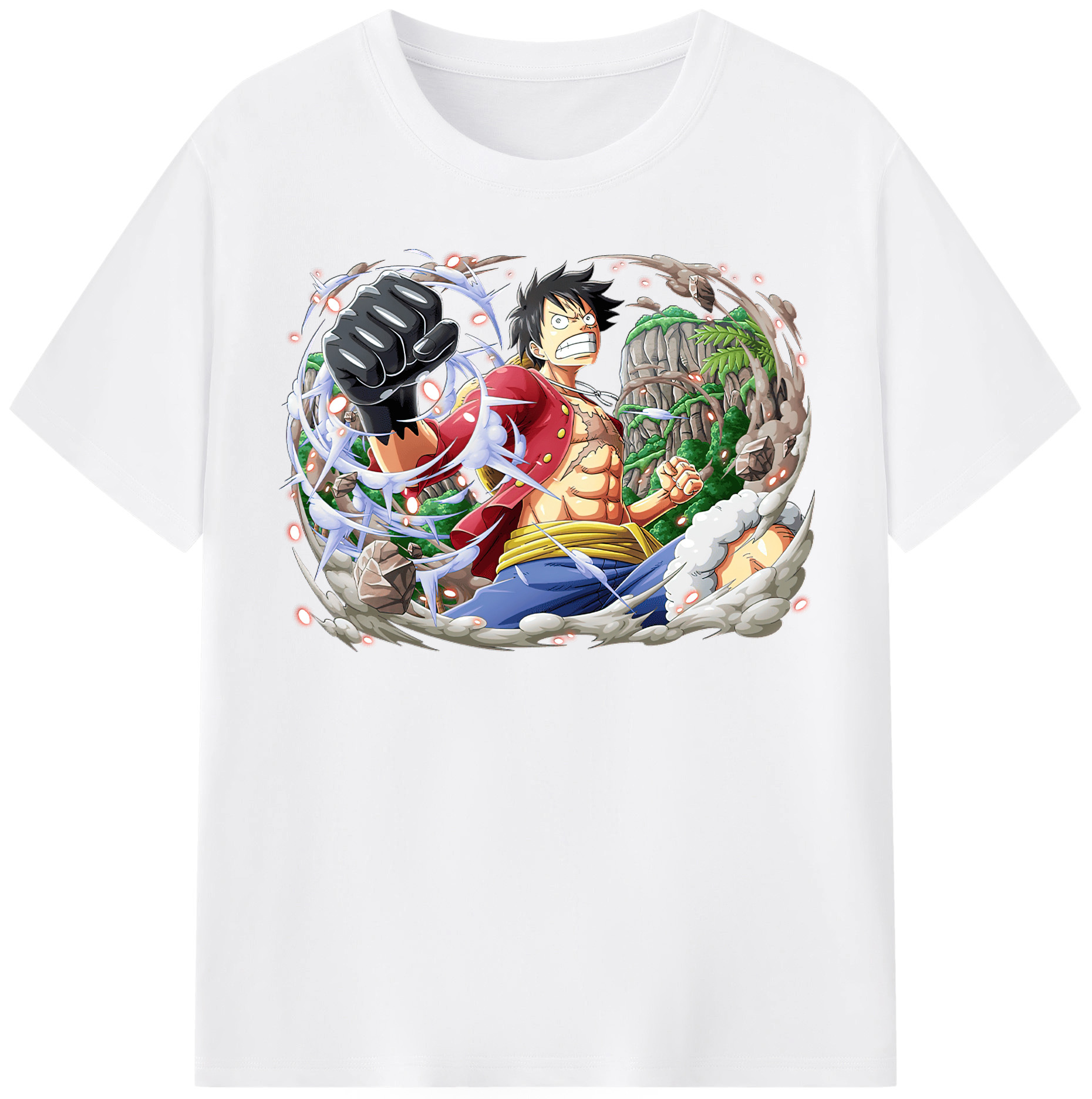 ワンピース モンキー・D・ルフィ ONE PIECE Monkey D. Luffy 綿100％半袖Tシャツ（フロントプリント）