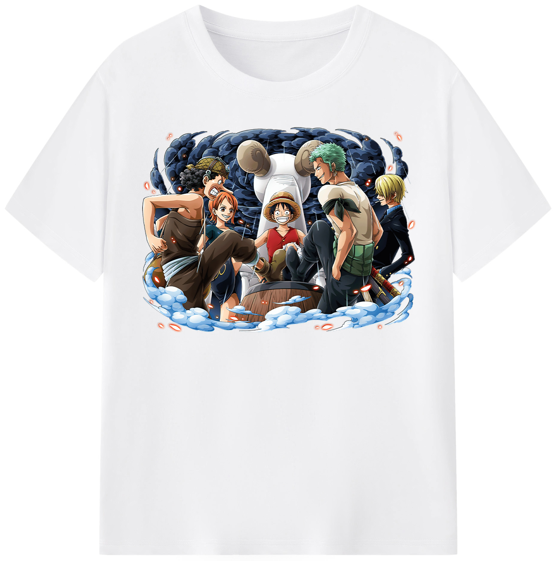 ワンピース モンキー・D・ルフィ ONE PIECE Monkey D. Luffy 綿100％半袖Tシャツ（フロントプリント）