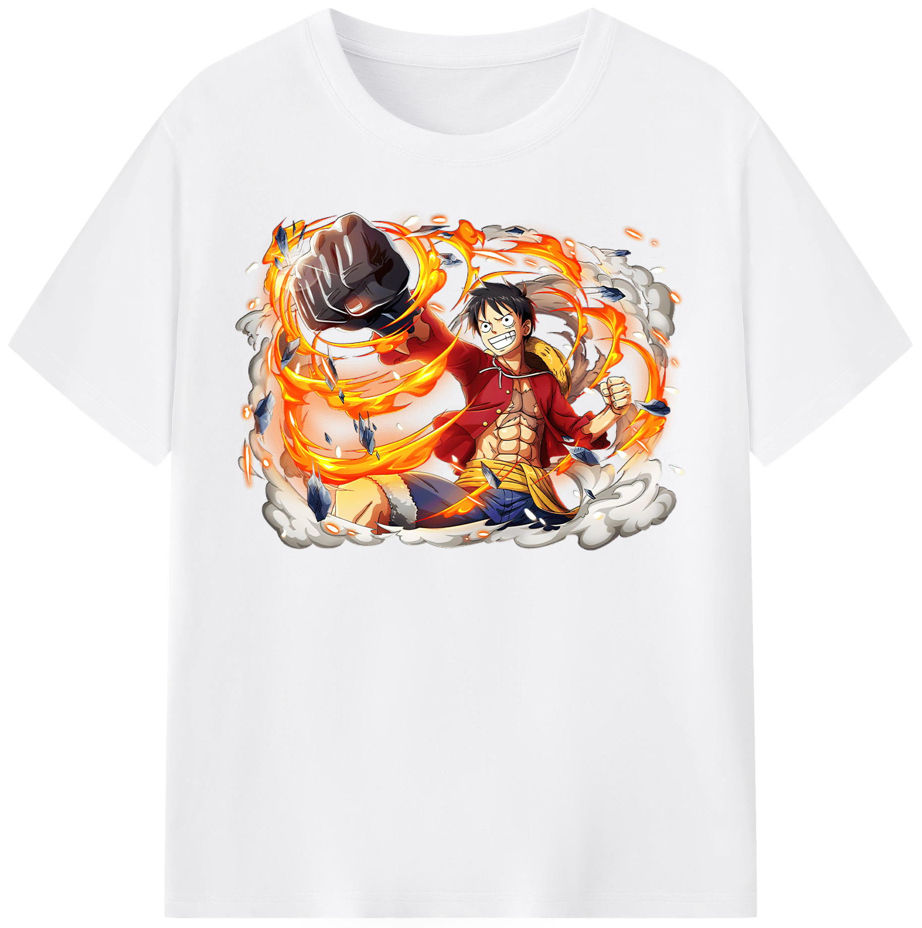 ワンピース モンキー・D・ルフィ ONE PIECE Monkey D. Luffy 綿100％半袖Tシャツ（フロントプリント）