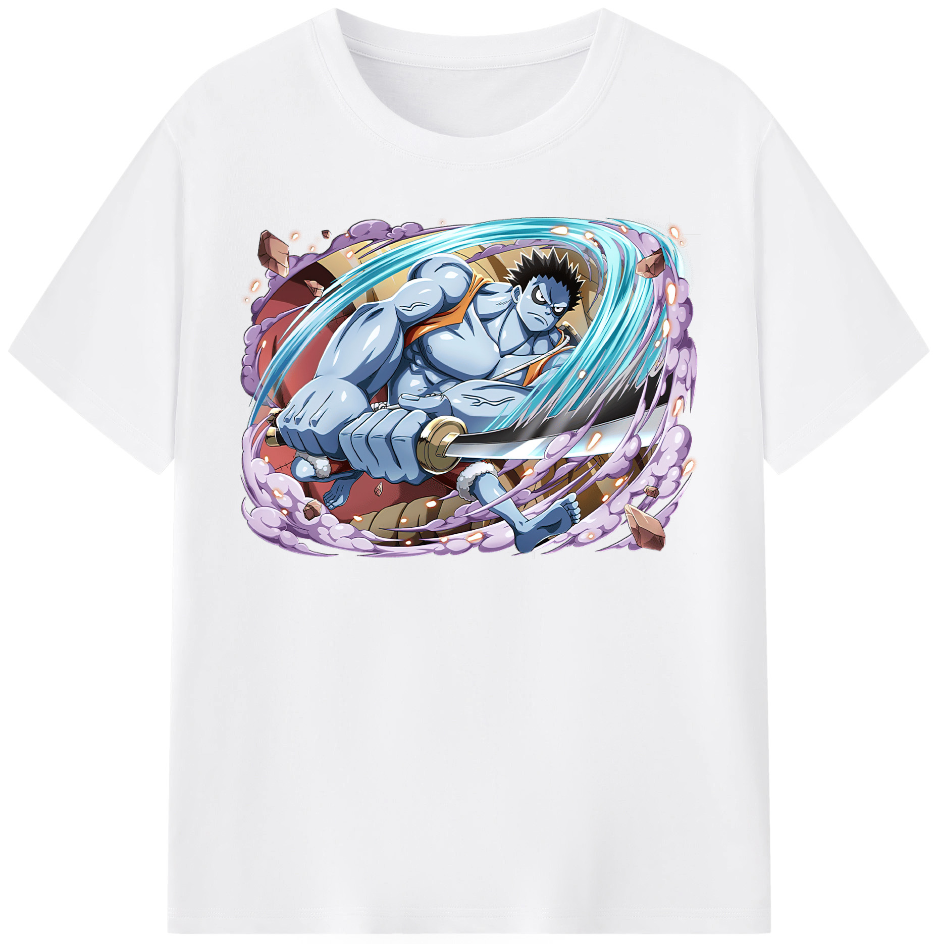 ワンピース モンキー・D・ルフィ ONE PIECE Monkey D. Luffy 綿100％半袖Tシャツ（フロントプリント）