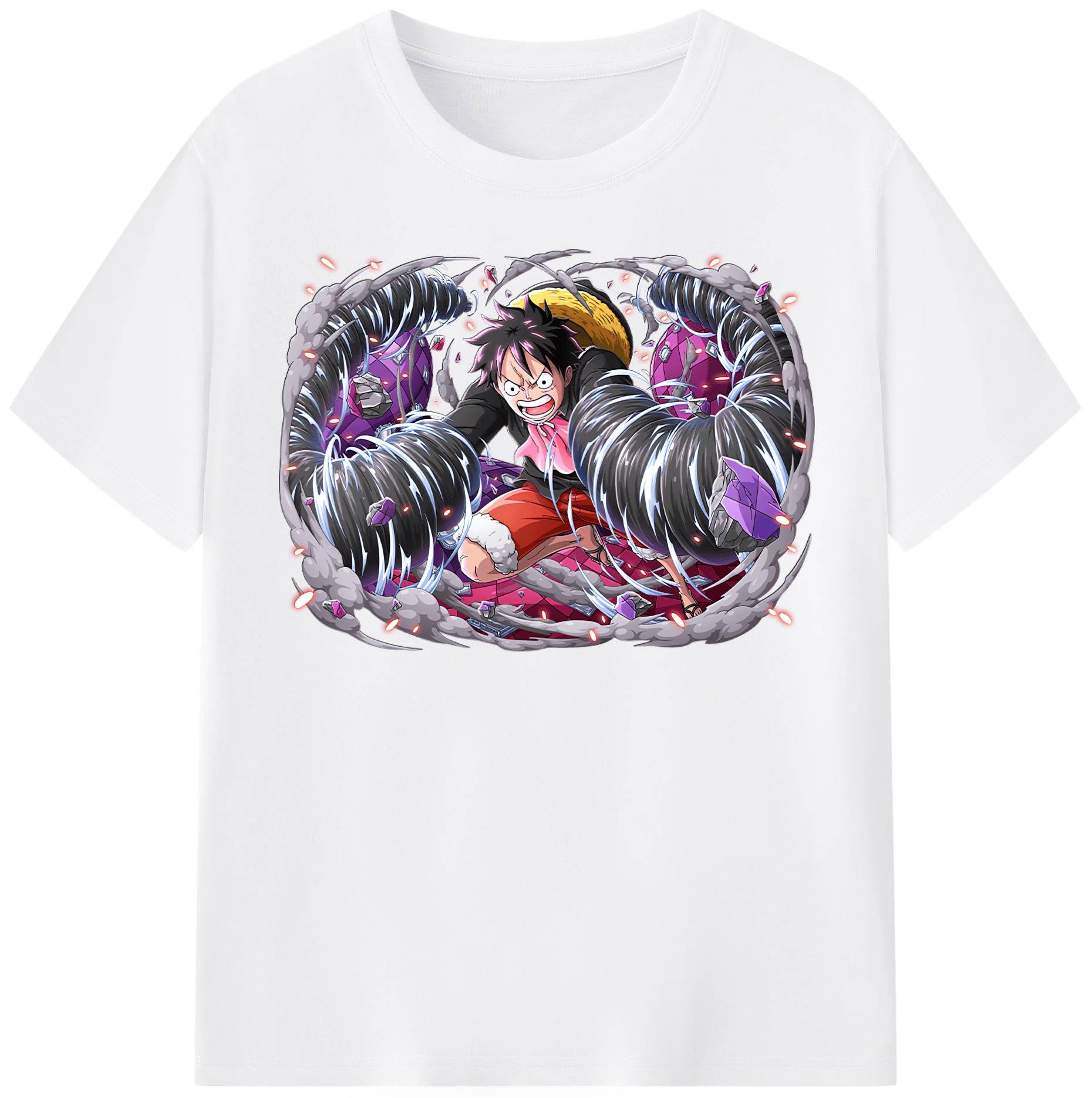 ワンピース モンキー・D・ルフィ ONE PIECE Monkey D. Luffy 綿100％半袖Tシャツ（フロントプリント）