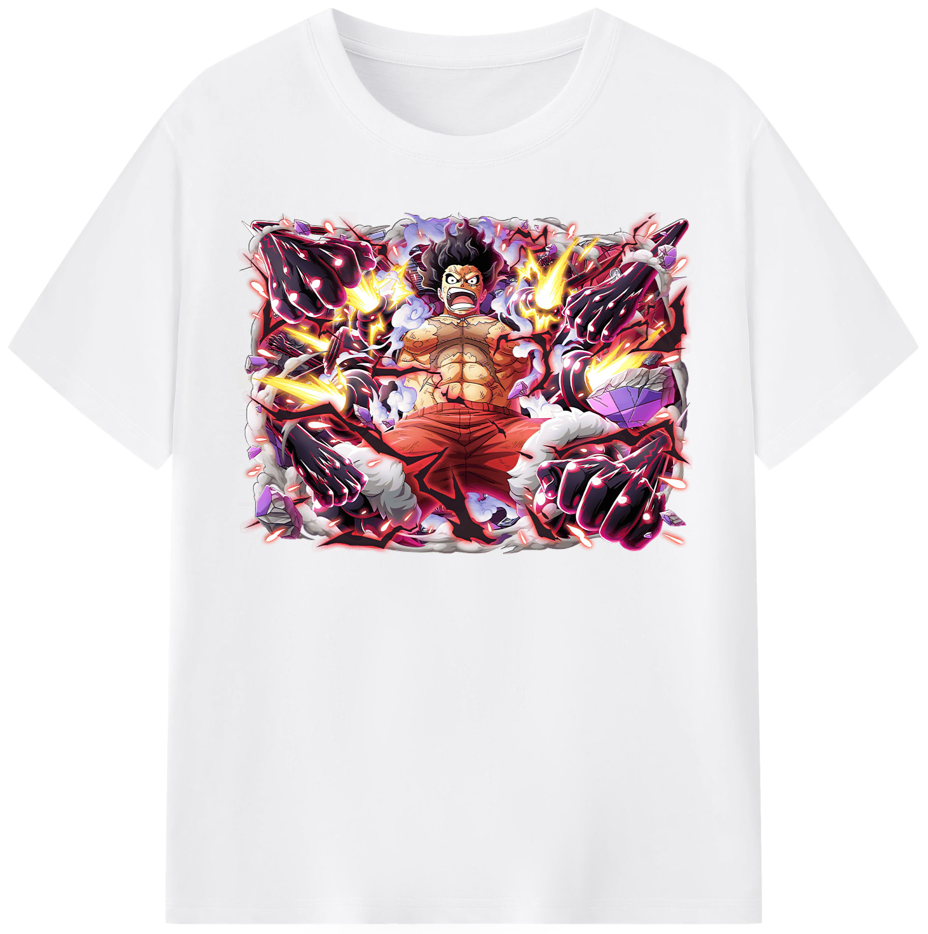 ワンピース モンキー・D・ルフィ ONE PIECE Monkey D. Luffy 綿100％半袖Tシャツ（フロントプリント）