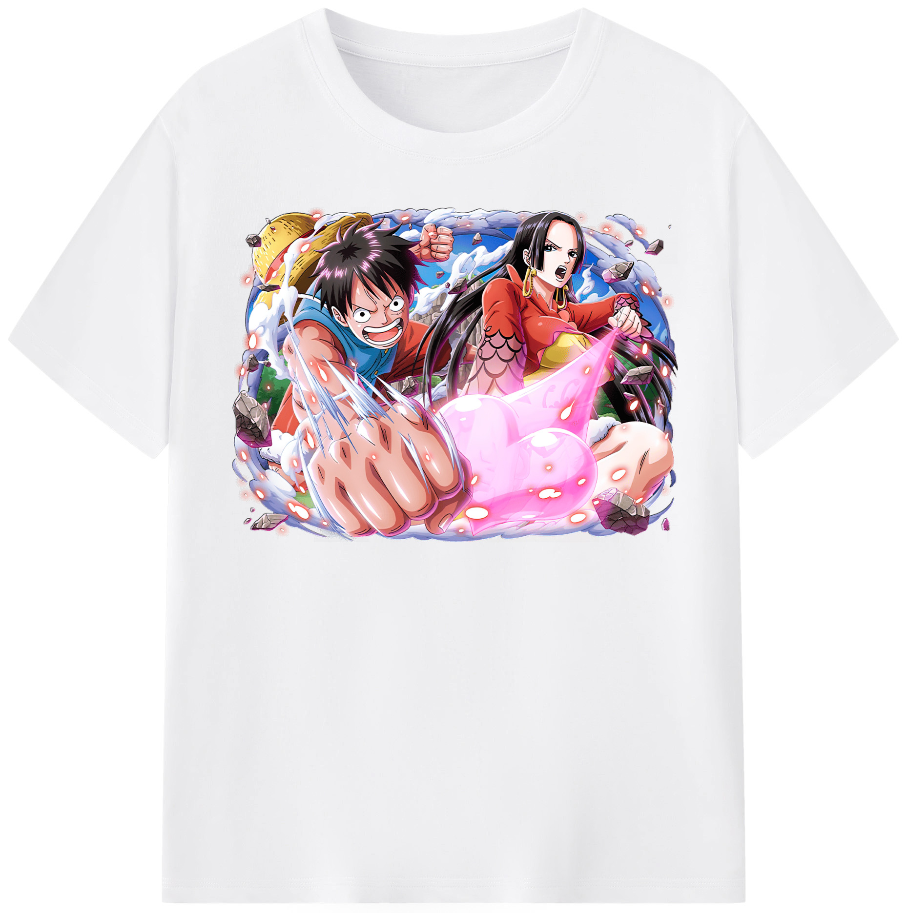 ワンピース モンキー・D・ルフィ ONE PIECE Monkey D. Luffy 綿100％半袖Tシャツ（フロントプリント）