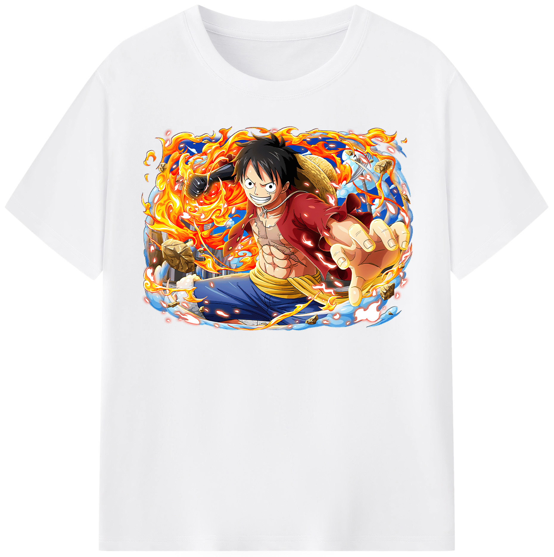 ワンピース モンキー・D・ルフィ ONE PIECE Monkey D. Luffy 綿100％半袖Tシャツ（フロントプリント）