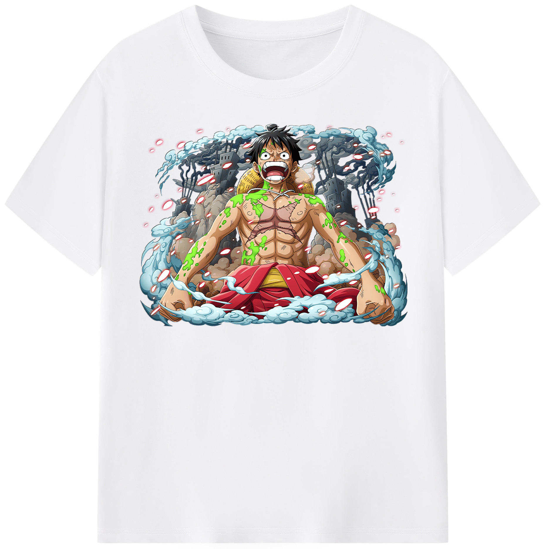 ワンピース モンキー・D・ルフィ ONE PIECE Monkey D. Luffy 綿100％半袖Tシャツ（フロントプリント）