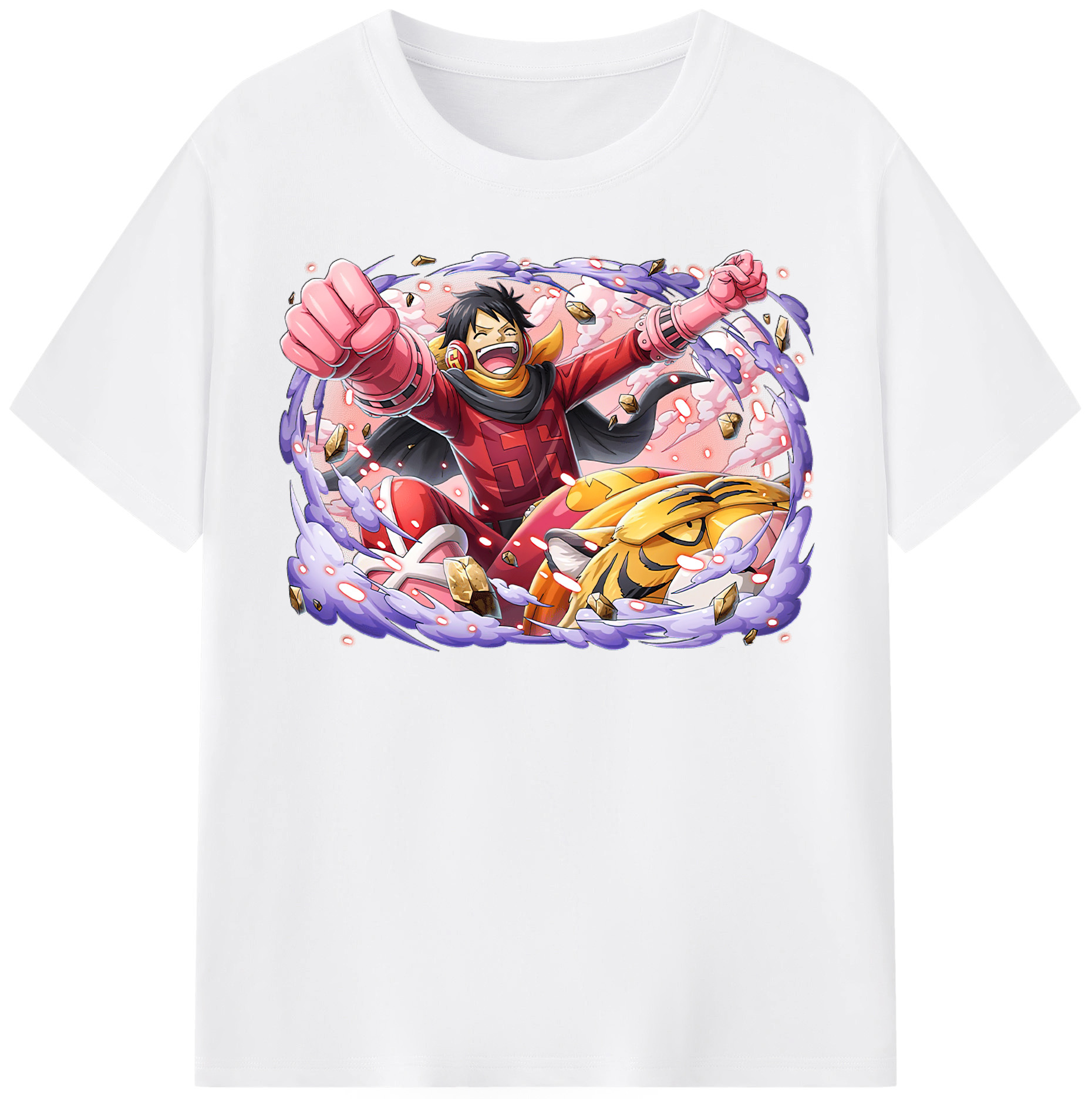 ワンピース モンキー・D・ルフィ ONE PIECE Monkey D. Luffy 綿100％半袖Tシャツ（フロントプリント）