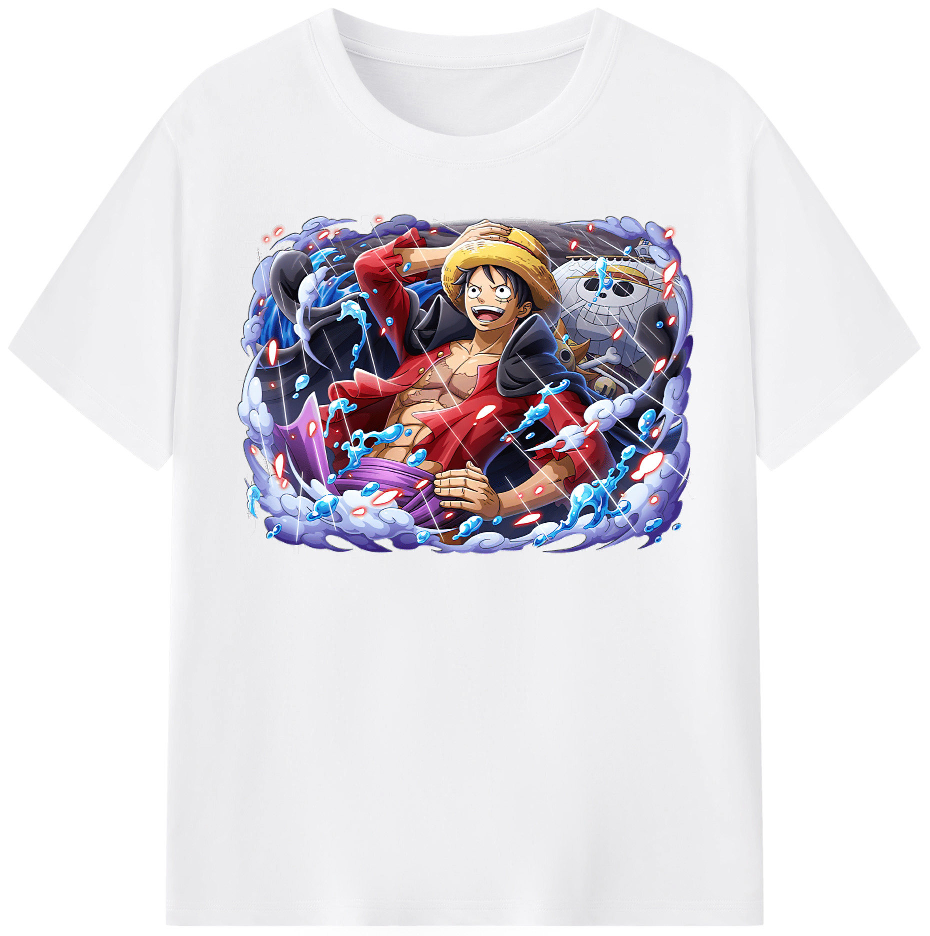 ワンピース モンキー・D・ルフィ ONE PIECE Monkey D. Luffy 綿100％半袖Tシャツ（フロントプリント）