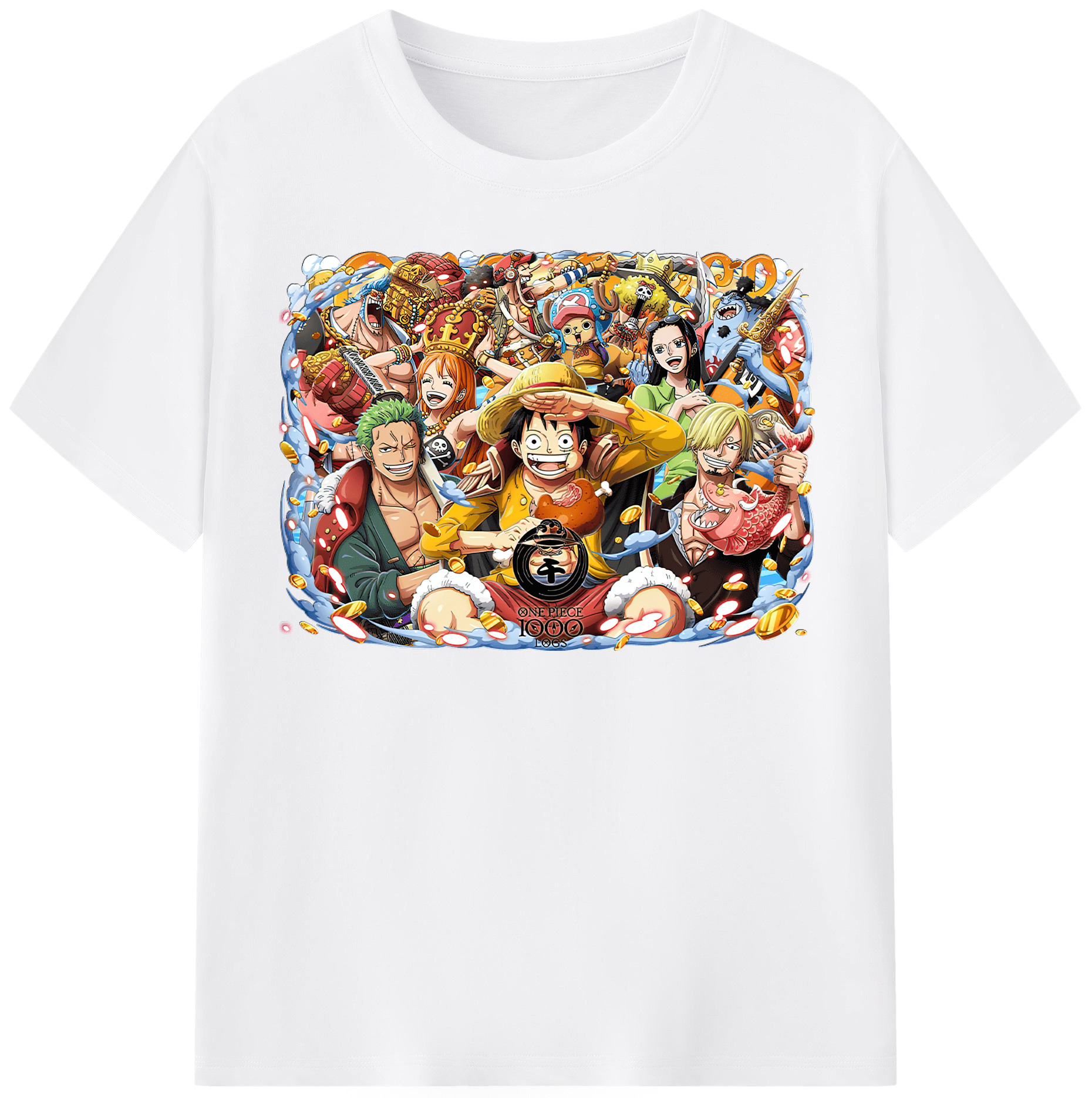 ワンピース モンキー・D・ルフィ ONE PIECE Monkey D. Luffy 綿100％半袖Tシャツ（フロントプリント）