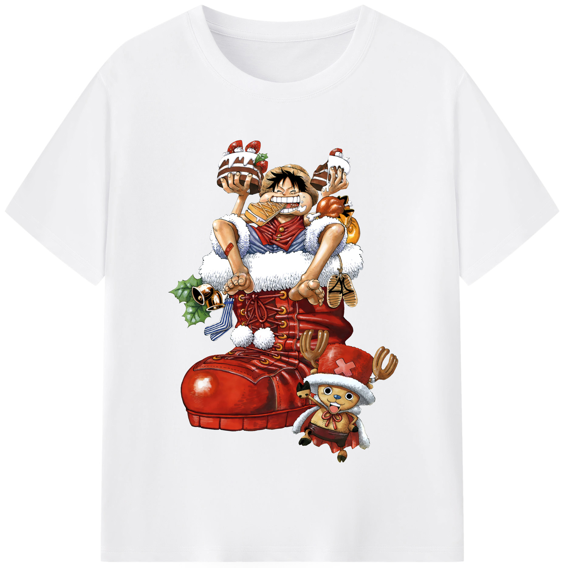 ワンピース モンキー・D・ルフィ ONE PIECE Monkey D. Luffy 綿100％半袖Tシャツ（フロントプリント）