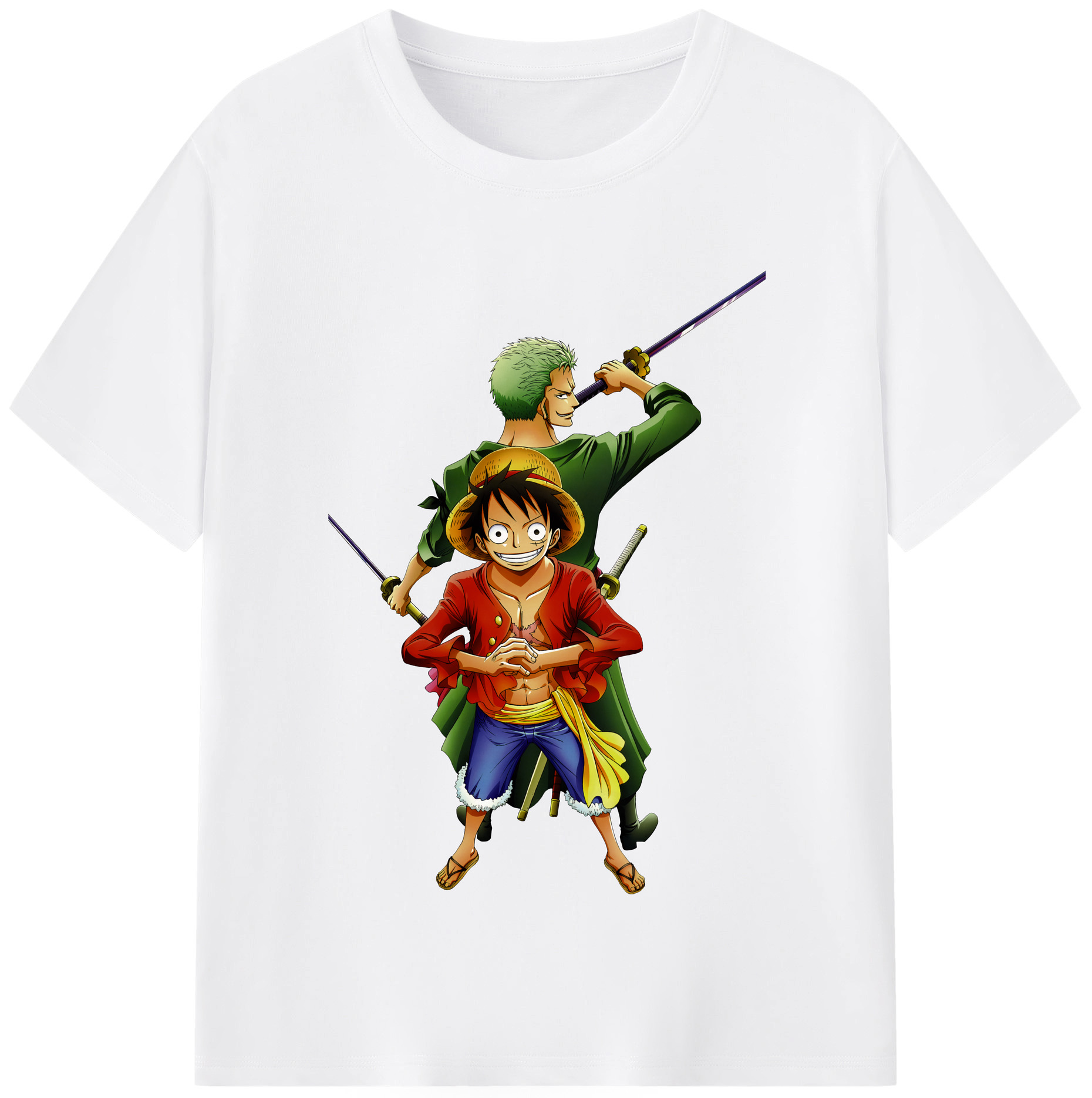 ワンピース モンキー・D・ルフィ ONE PIECE Monkey D. Luffy 綿100％半袖Tシャツ（フロントプリント）