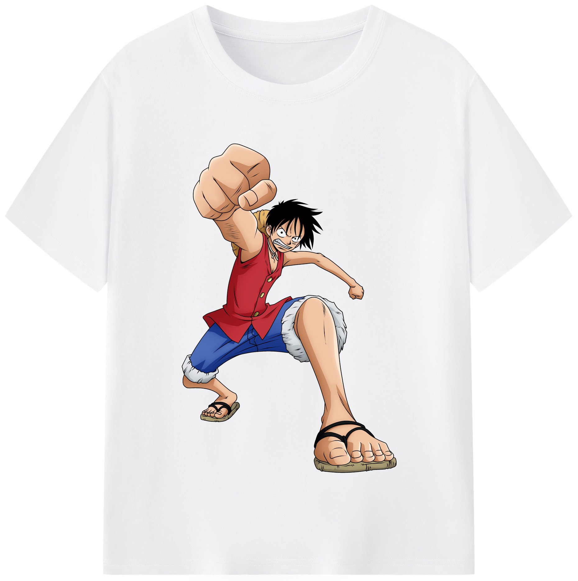 ワンピース モンキー・D・ルフィ ONE PIECE Monkey D. Luffy 綿100％半袖Tシャツ（フロントプリント）