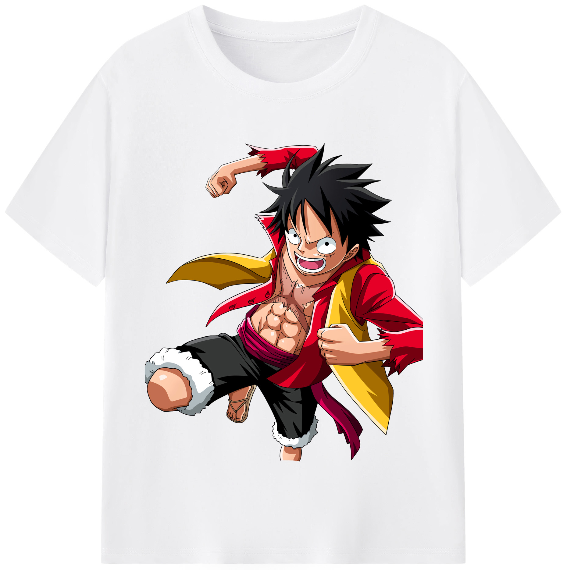 ワンピース モンキー・D・ルフィ ONE PIECE Monkey D. Luffy 綿100％半袖Tシャツ（フロントプリント）