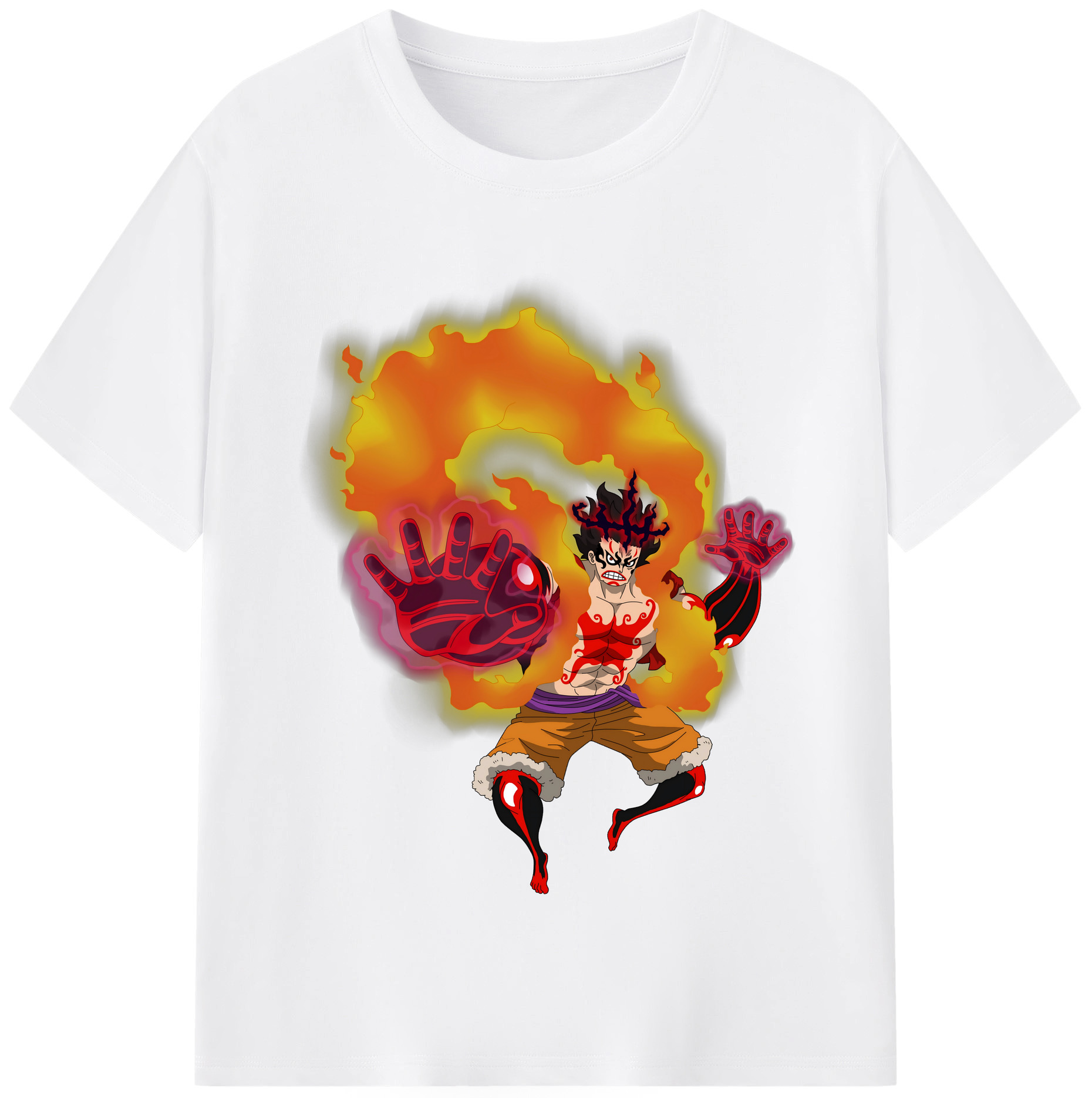 ワンピース モンキー・D・ルフィ ONE PIECE Monkey D. Luffy 綿100％半袖Tシャツ（フロントプリント）