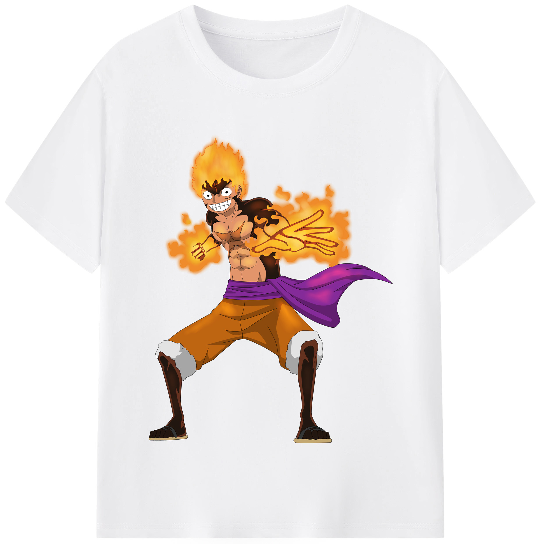 ワンピース モンキー・D・ルフィ ONE PIECE Monkey D. Luffy 綿100％半袖Tシャツ（フロントプリント）