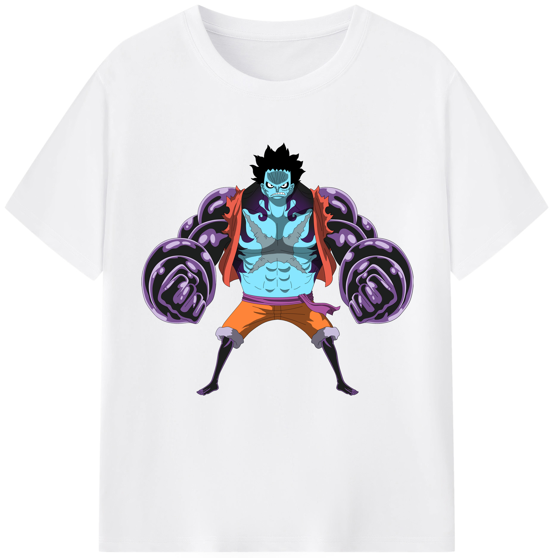 ワンピース モンキー・D・ルフィ ONE PIECE Monkey D. Luffy 綿100％半袖Tシャツ（フロントプリント）