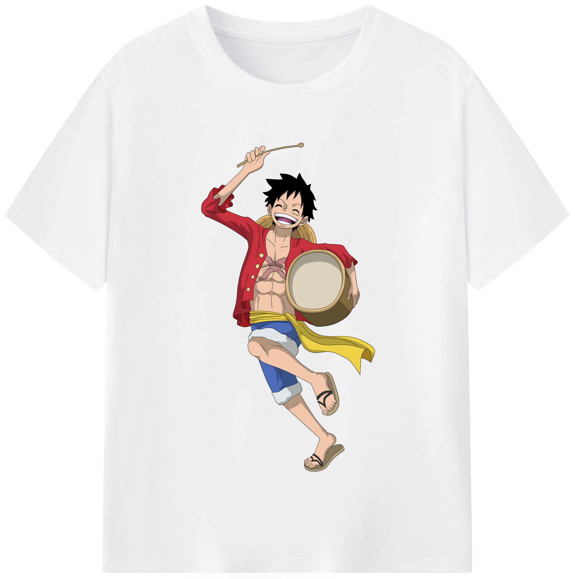 ワンピース モンキー・D・ルフィ ONE PIECE Monkey D. Luffy 綿100％半袖Tシャツ（フロントプリント）
