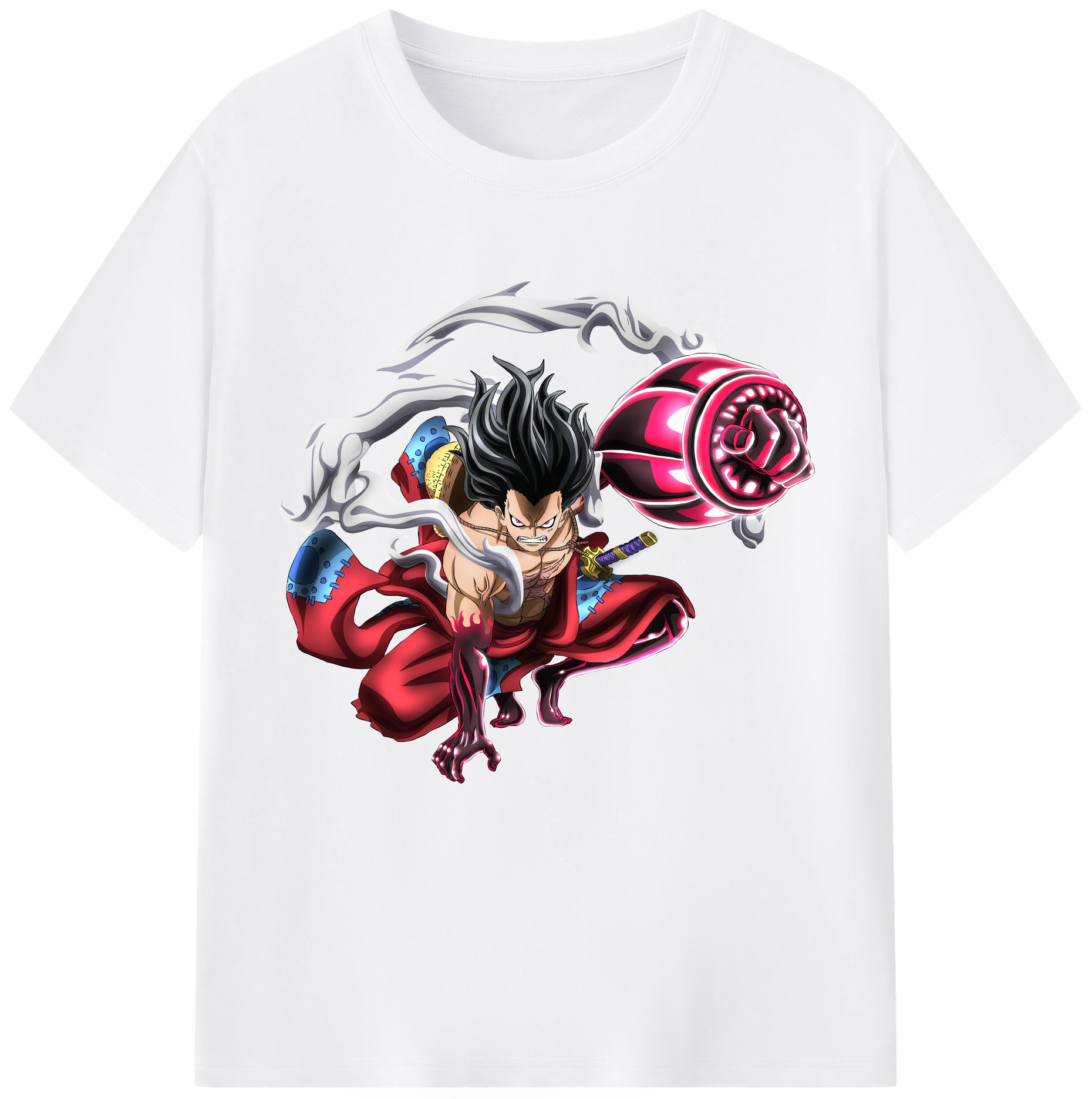ワンピース モンキー・D・ルフィ ONE PIECE Monkey D. Luffy 綿100％半袖Tシャツ（フロントプリント）