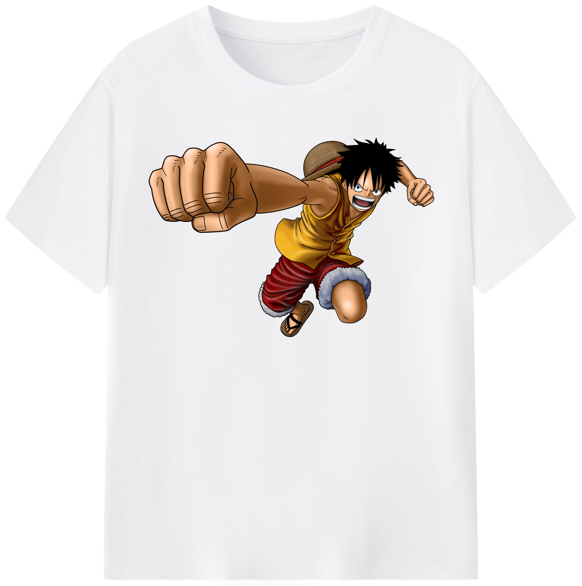 ワンピース モンキー・D・ルフィ ONE PIECE Monkey D. Luffy 綿100％半袖Tシャツ（フロントプリント）