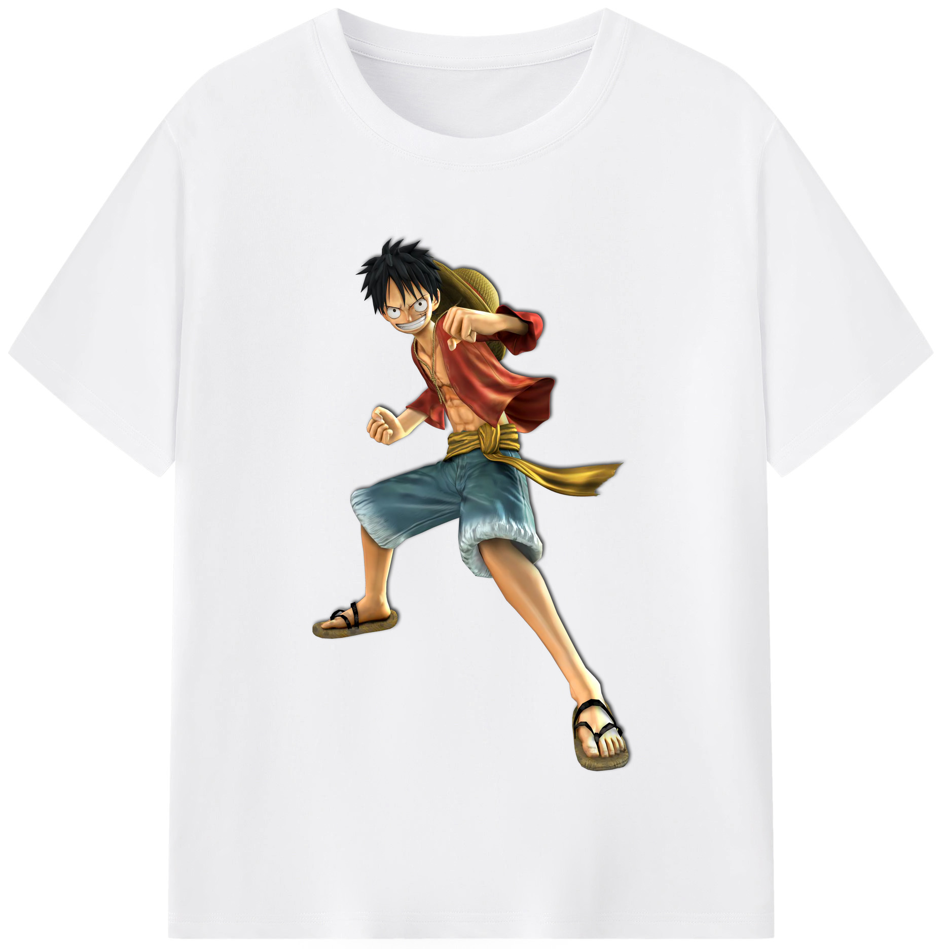 ワンピース モンキー・D・ルフィ ONE PIECE Monkey D. Luffy 綿100％半袖Tシャツ（フロントプリント）