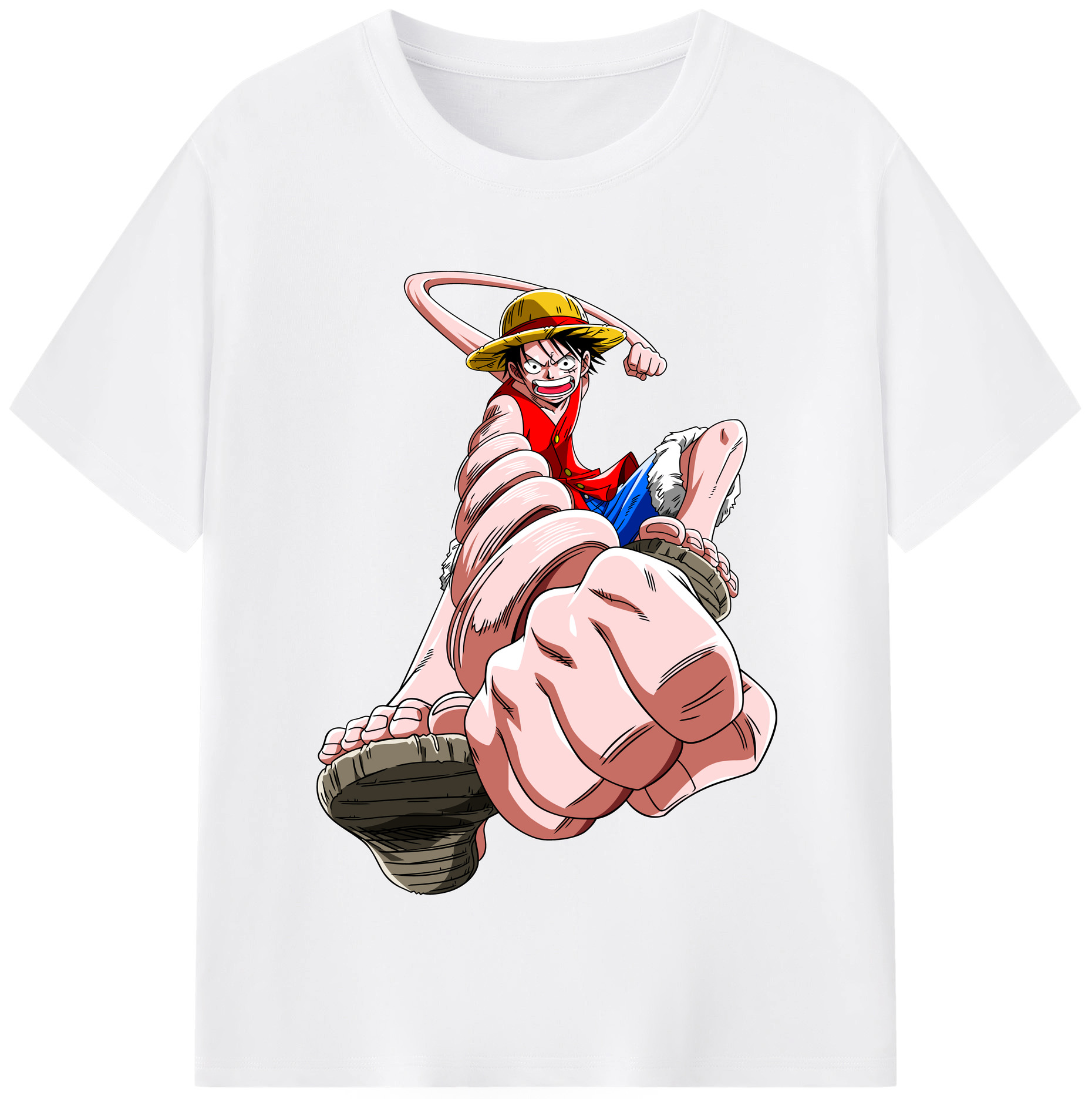 ワンピース モンキー・D・ルフィ ONE PIECE Monkey D. Luffy 綿100％半袖Tシャツ（フロントプリント）