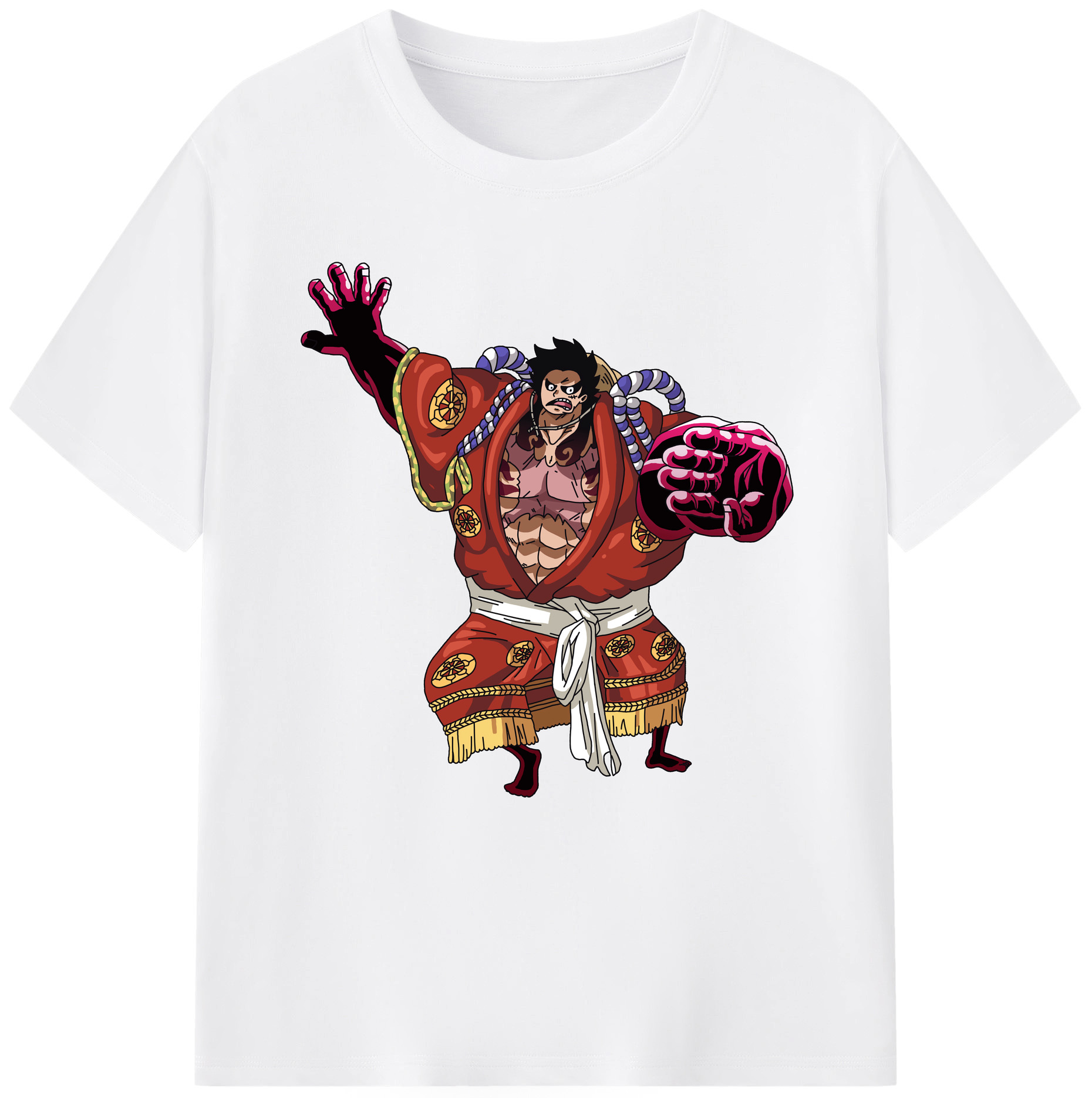 ワンピース モンキー・D・ルフィ ONE PIECE Monkey D. Luffy 綿100％半袖Tシャツ（フロントプリント）