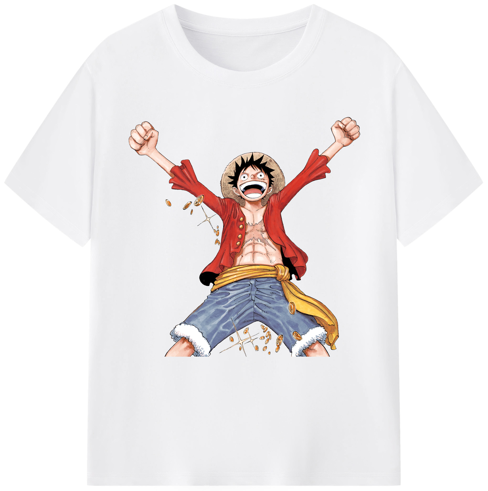 ワンピース モンキー・D・ルフィ ONE PIECE Monkey D. Luffy 綿100％半袖Tシャツ（フロントプリント）