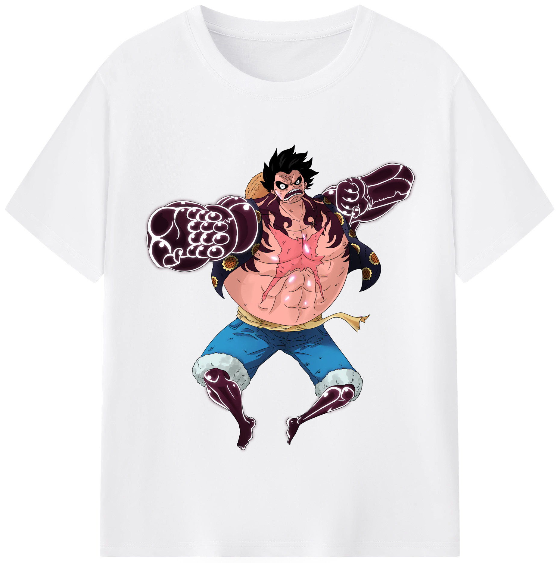 ワンピース モンキー・D・ルフィ ONE PIECE Monkey D. Luffy 綿100％半袖Tシャツ（フロントプリント）