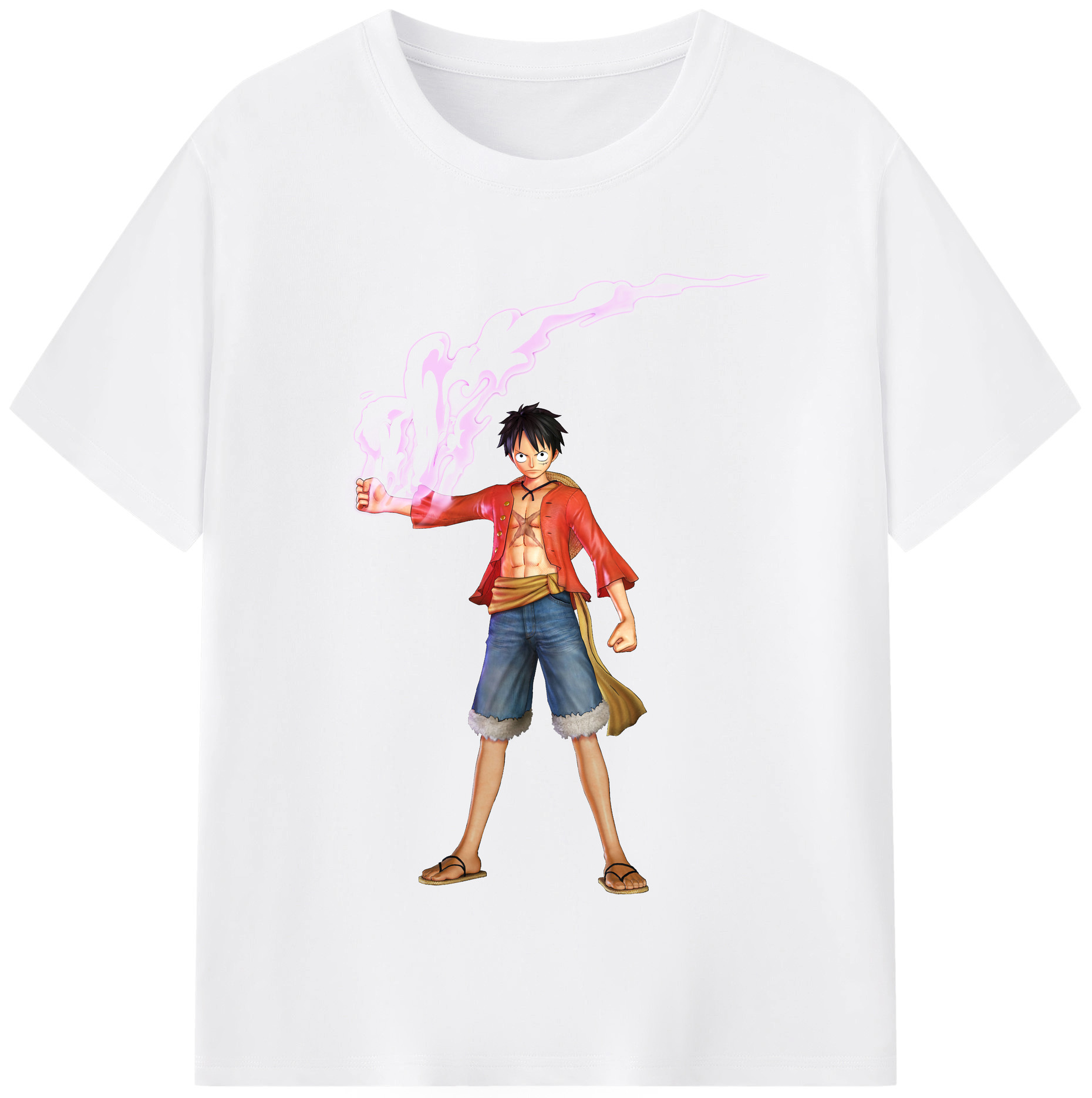 ワンピース モンキー・D・ルフィ ONE PIECE Monkey D. Luffy 綿100％半袖Tシャツ（フロントプリント）