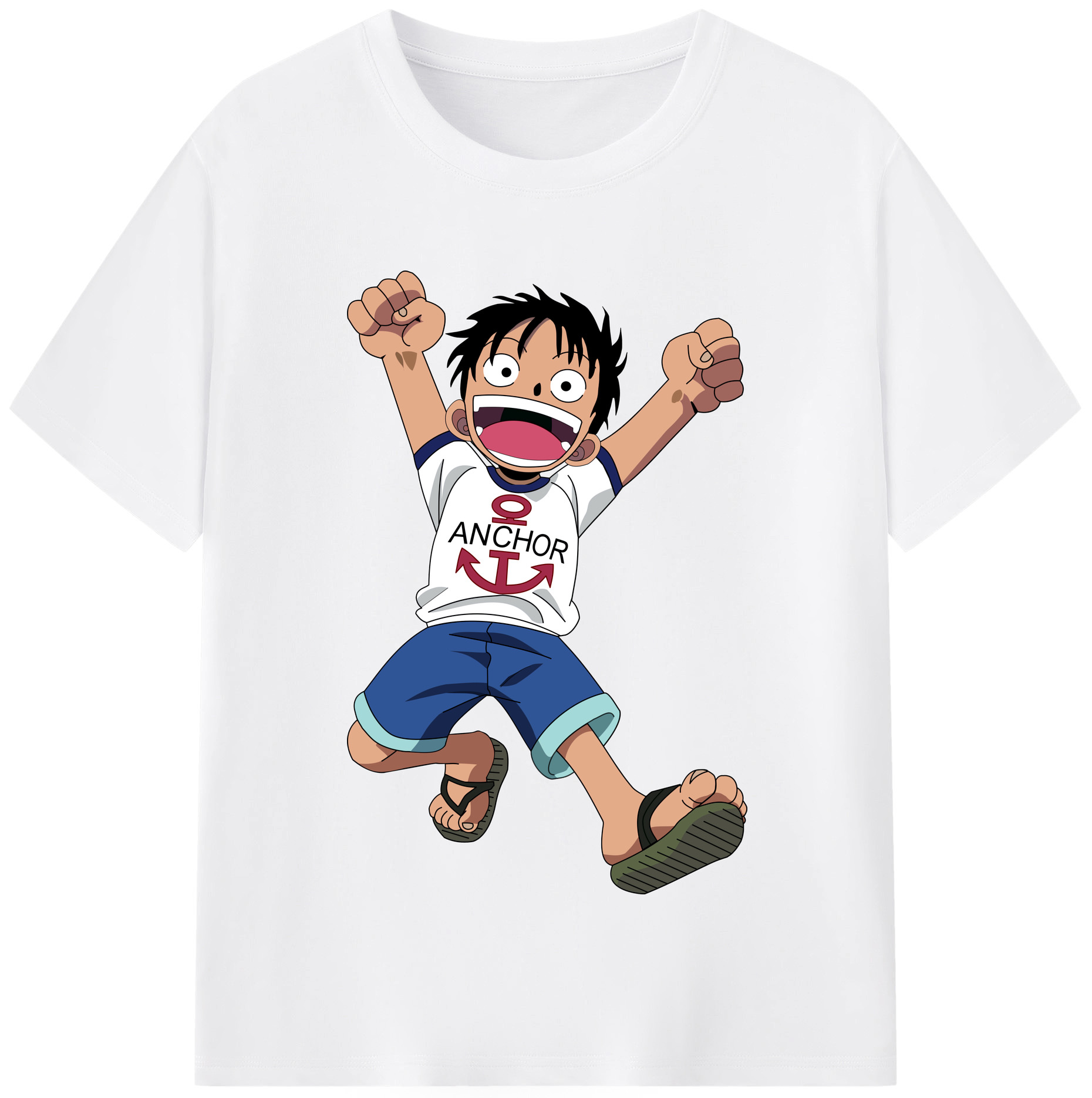 ワンピース モンキー・D・ルフィ ONE PIECE Monkey D. Luffy 綿100％半袖Tシャツ（フロントプリント）