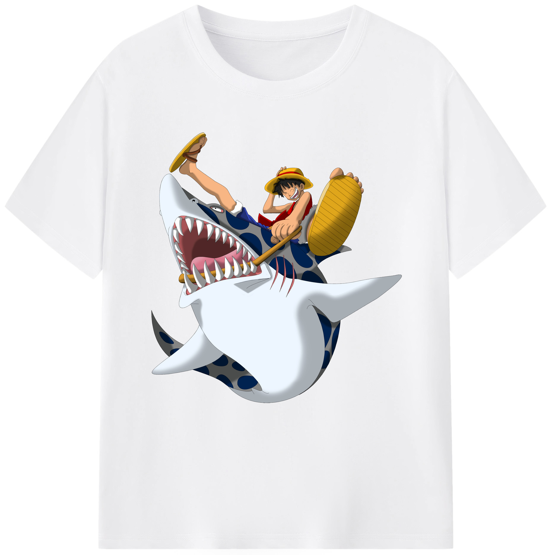 ワンピース モンキー・D・ルフィ ONE PIECE Monkey D. Luffy 綿100％半袖Tシャツ（フロントプリント）