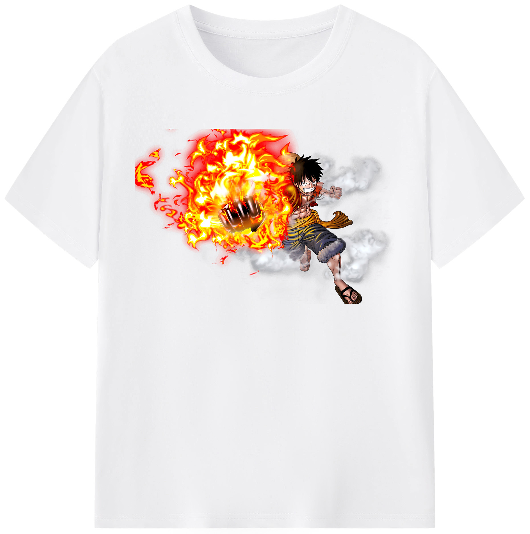 ワンピース モンキー・D・ルフィ ONE PIECE Monkey D. Luffy 綿100％半袖Tシャツ（フロントプリント）
