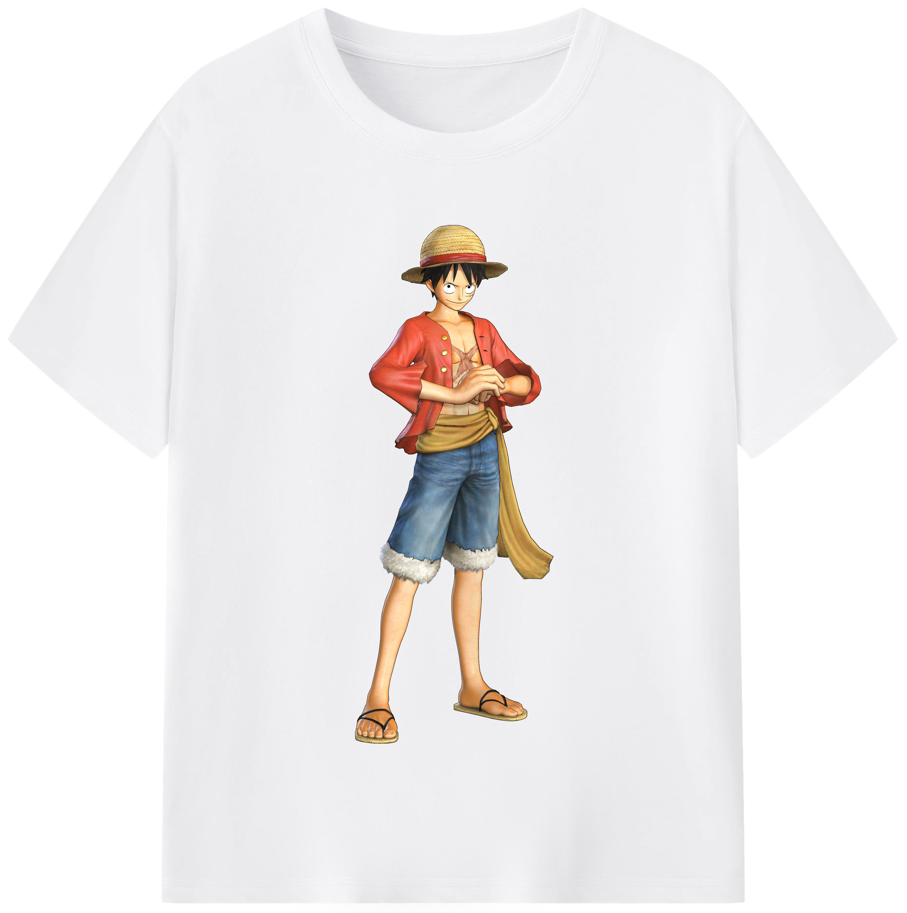 ワンピース モンキー・D・ルフィ ONE PIECE Monkey D. Luffy 綿100％半袖Tシャツ（フロントプリント）
