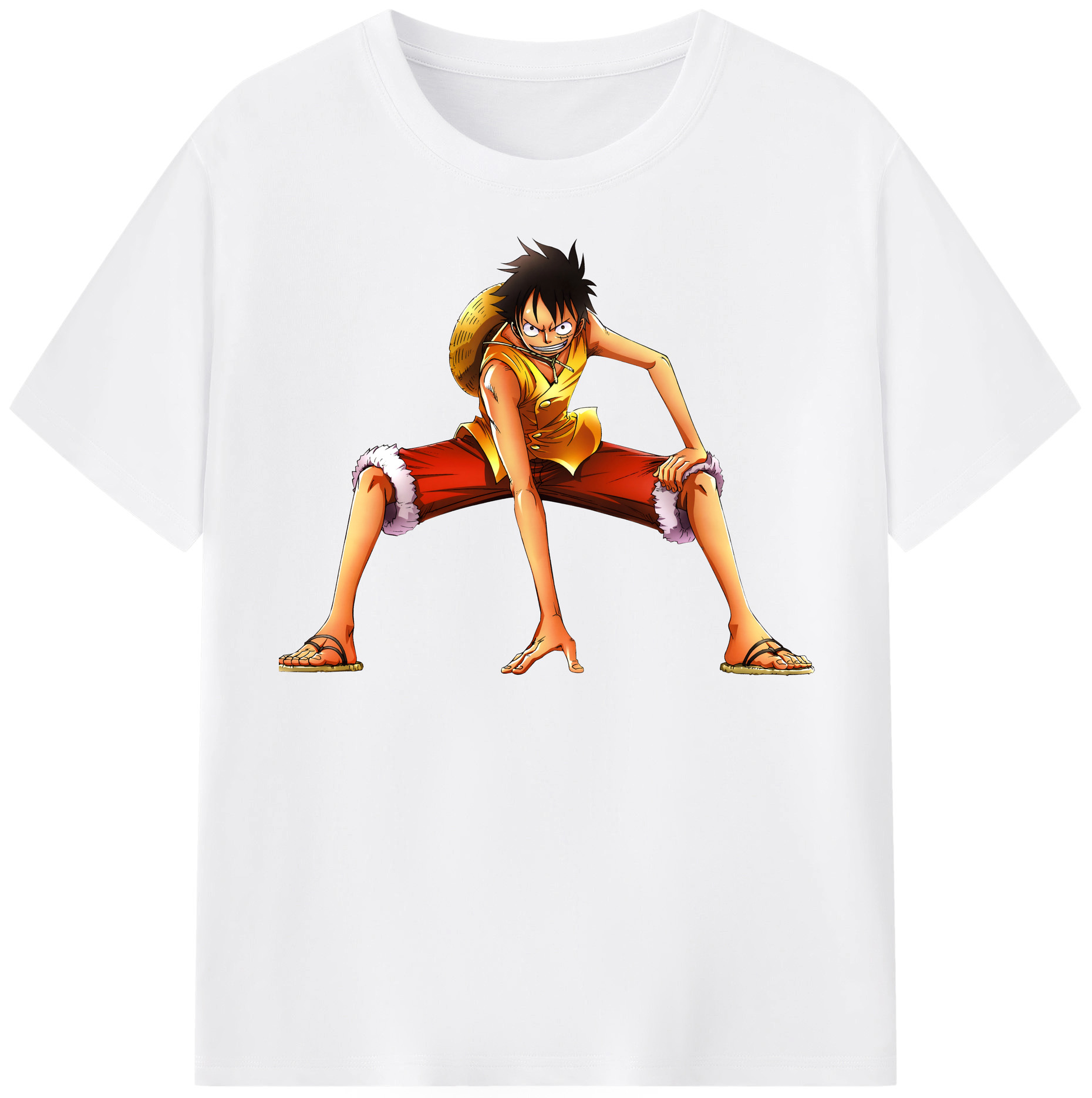 ワンピース モンキー・D・ルフィ ONE PIECE Monkey D. Luffy 綿100％半袖Tシャツ（フロントプリント）