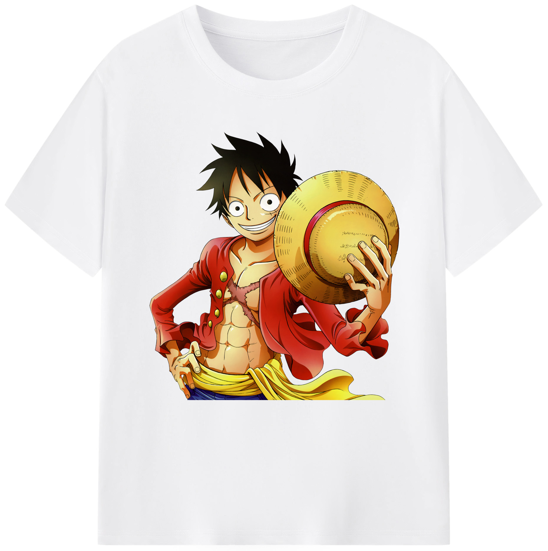 ワンピース モンキー・D・ルフィ ONE PIECE Monkey D. Luffy 綿100％半袖Tシャツ（フロントプリント）