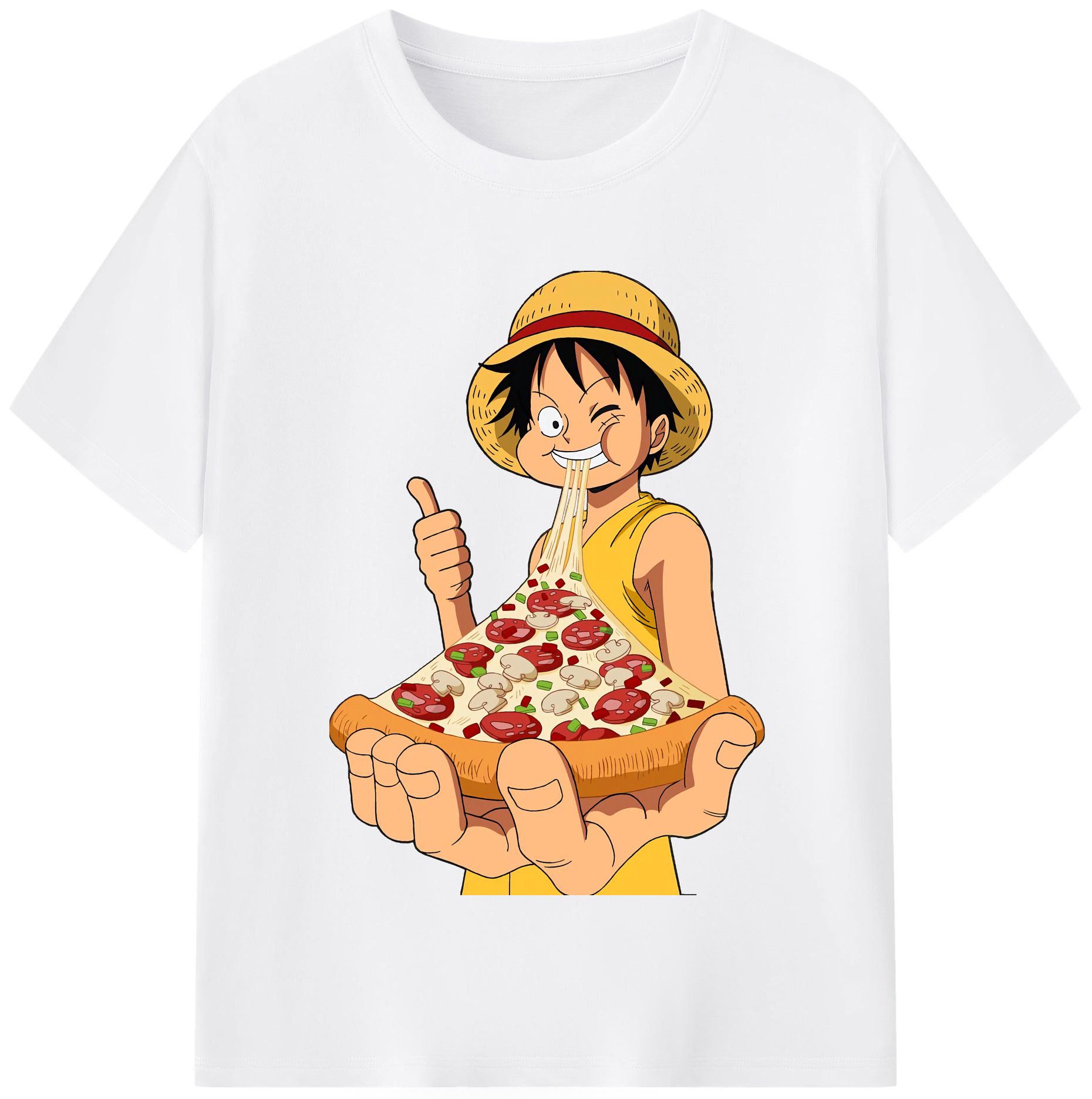 ワンピース モンキー・D・ルフィ ONE PIECE Monkey D. Luffy 綿100％半袖Tシャツ（フロントプリント）
