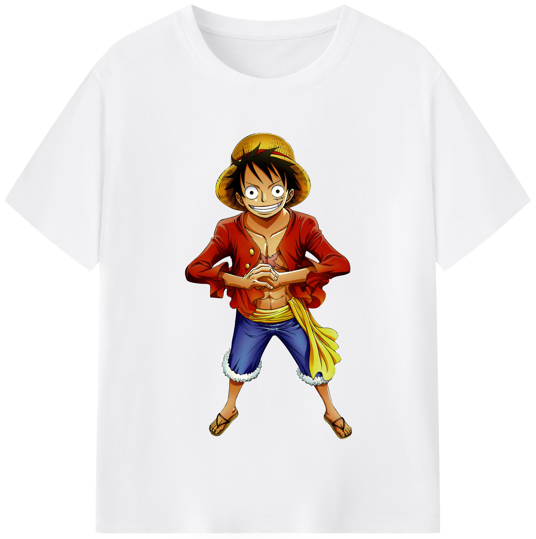 ワンピース モンキー・D・ルフィ ONE PIECE Monkey D. Luffy 綿100％半袖Tシャツ（フロントプリント）
