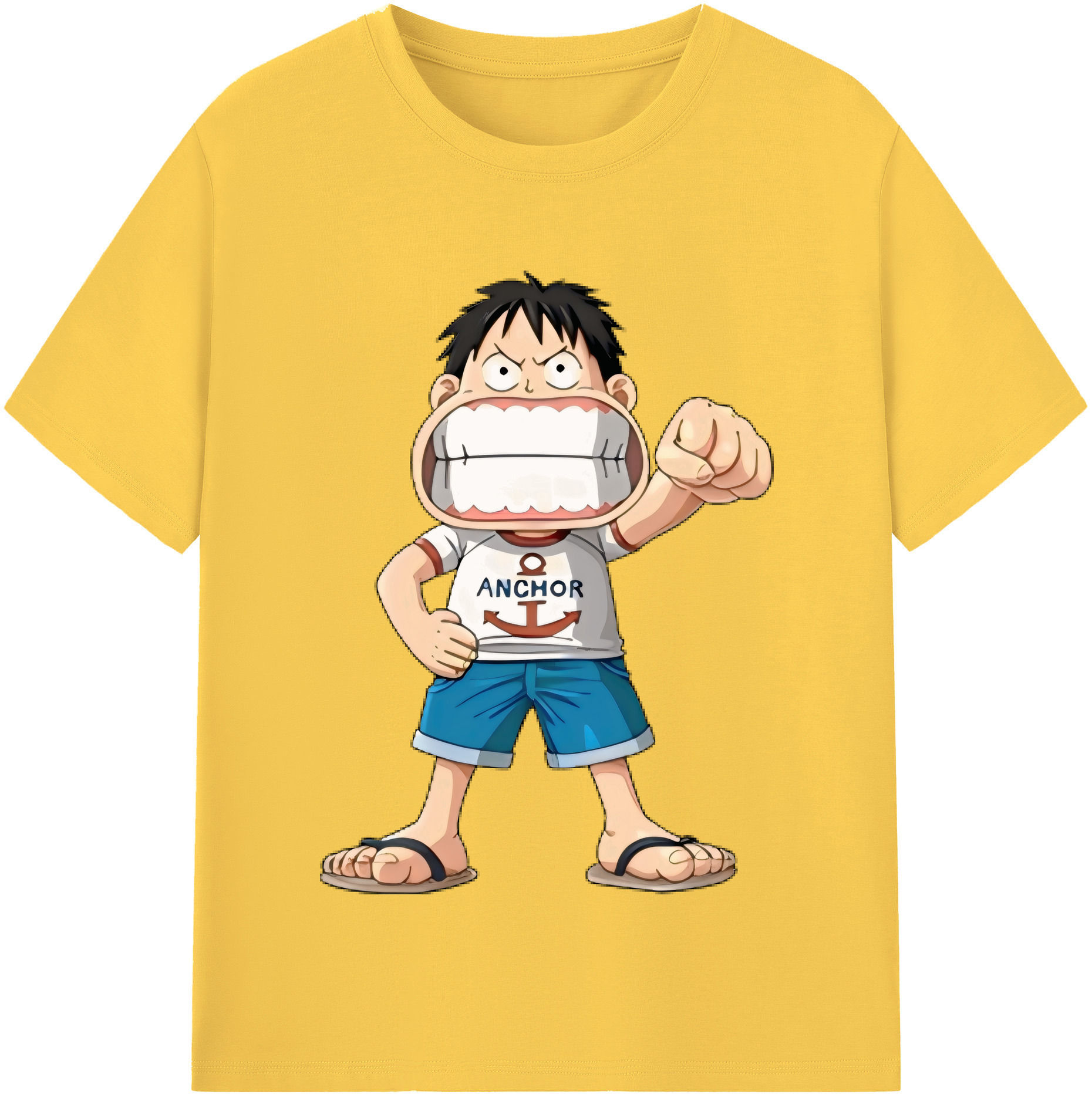 ワンピース モンキー・D・ルフィ ONE PIECE Monkey D. Luffy 綿100％半袖Tシャツ（フロントプリント）