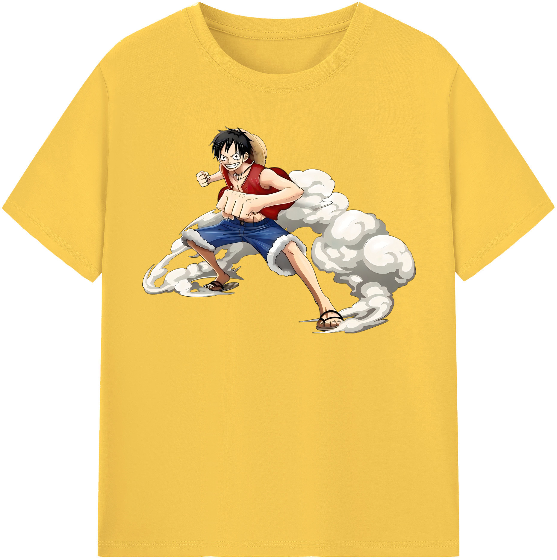 ワンピース モンキー・D・ルフィ ONE PIECE Monkey D. Luffy 綿100％半袖Tシャツ（フロントプリント）