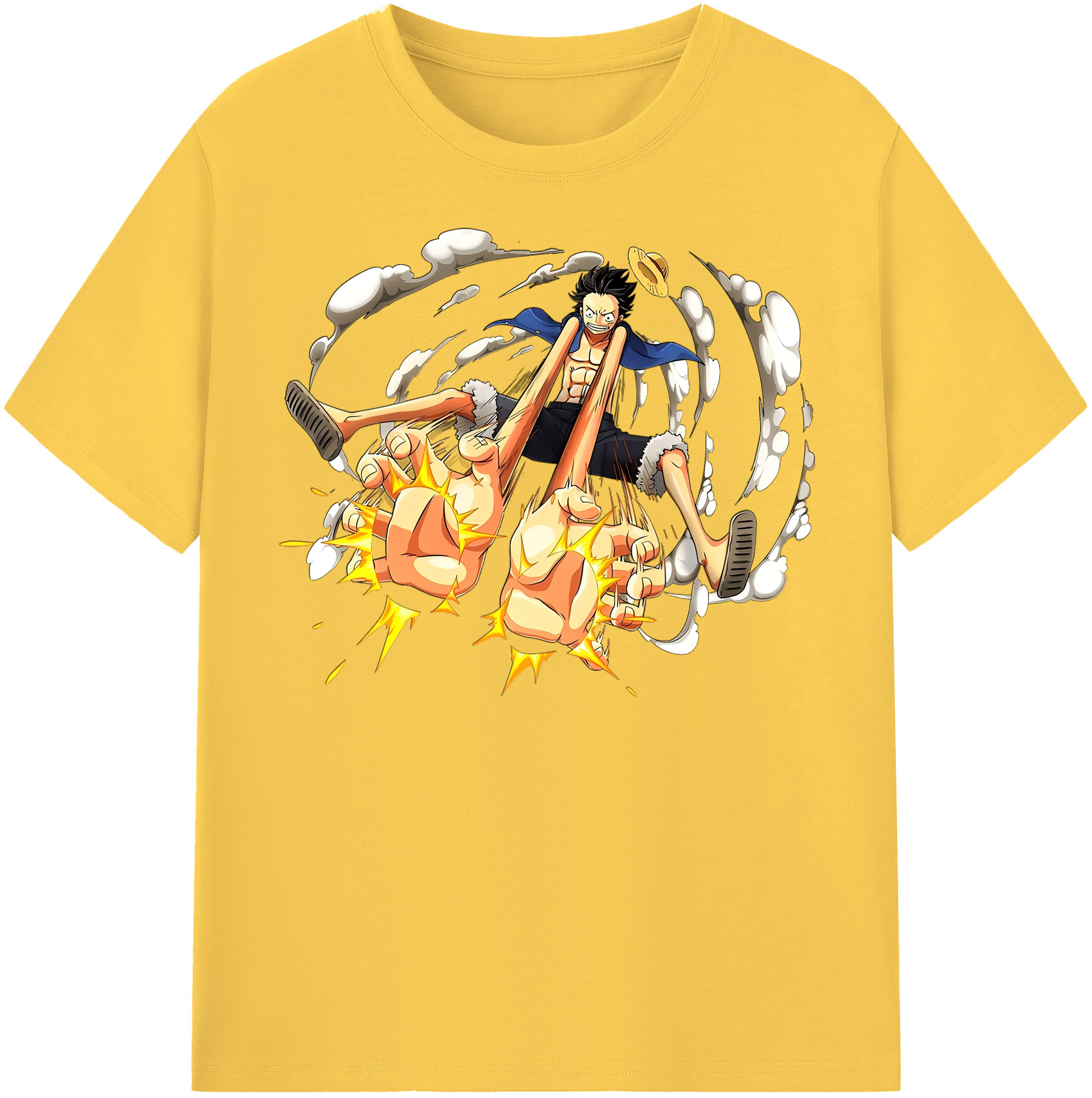 ワンピース モンキー・D・ルフィ ONE PIECE Monkey D. Luffy 綿100％半袖Tシャツ（フロントプリント）