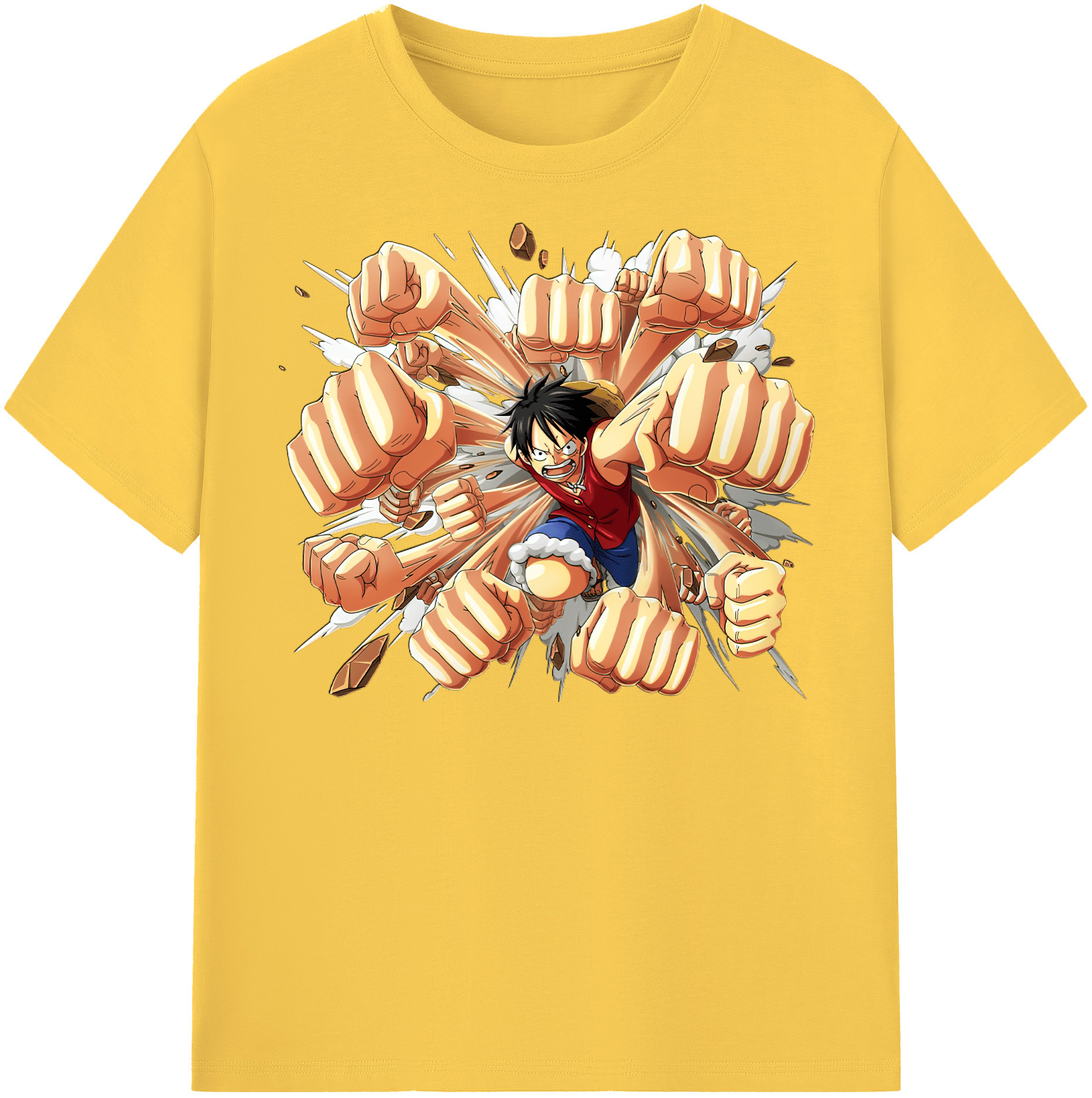 ワンピース モンキー・D・ルフィ ONE PIECE Monkey D. Luffy 綿100％半袖Tシャツ（フロントプリント）