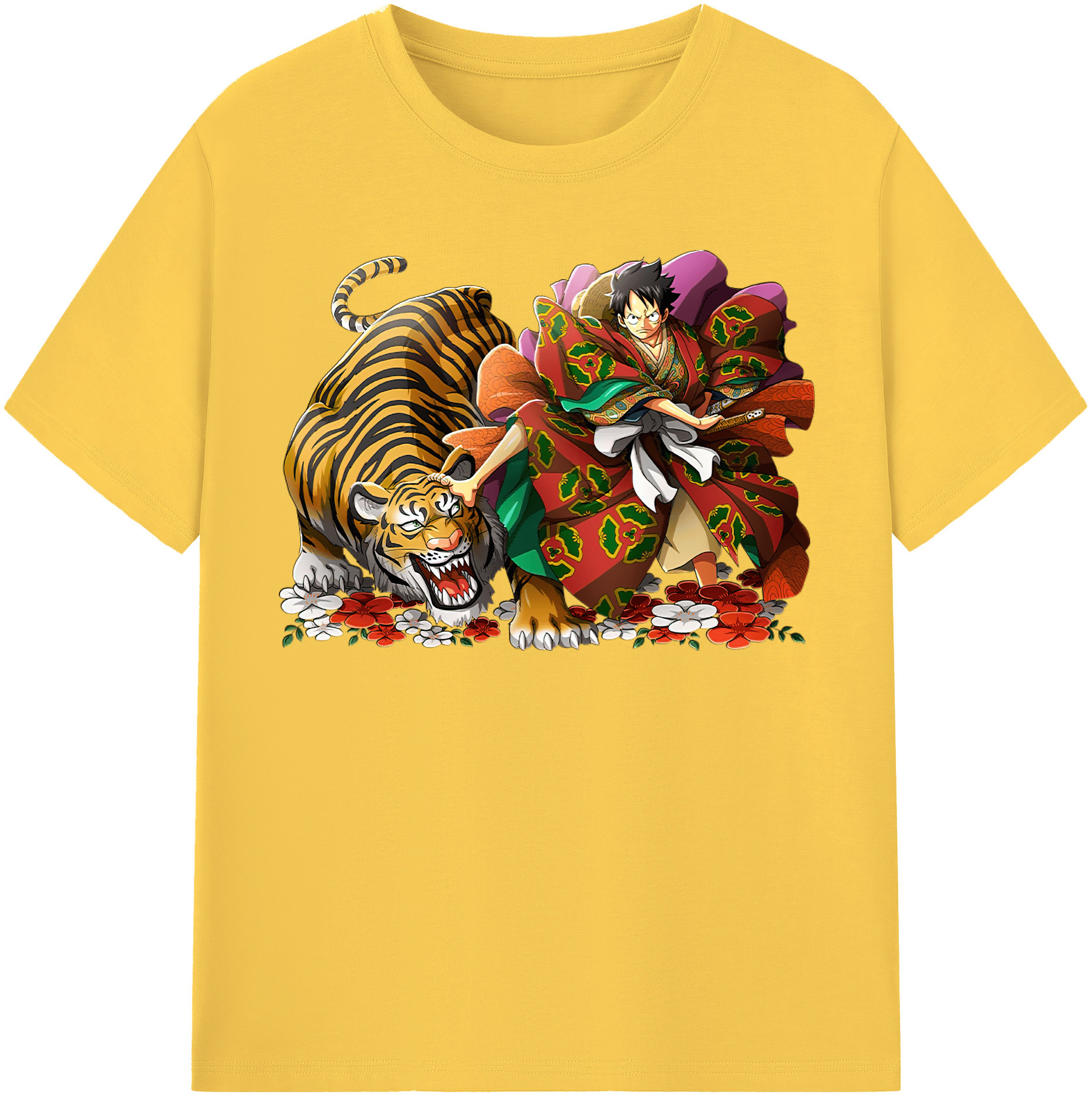 ワンピース モンキー・D・ルフィ ONE PIECE Monkey D. Luffy 綿100％半袖Tシャツ（フロントプリント）