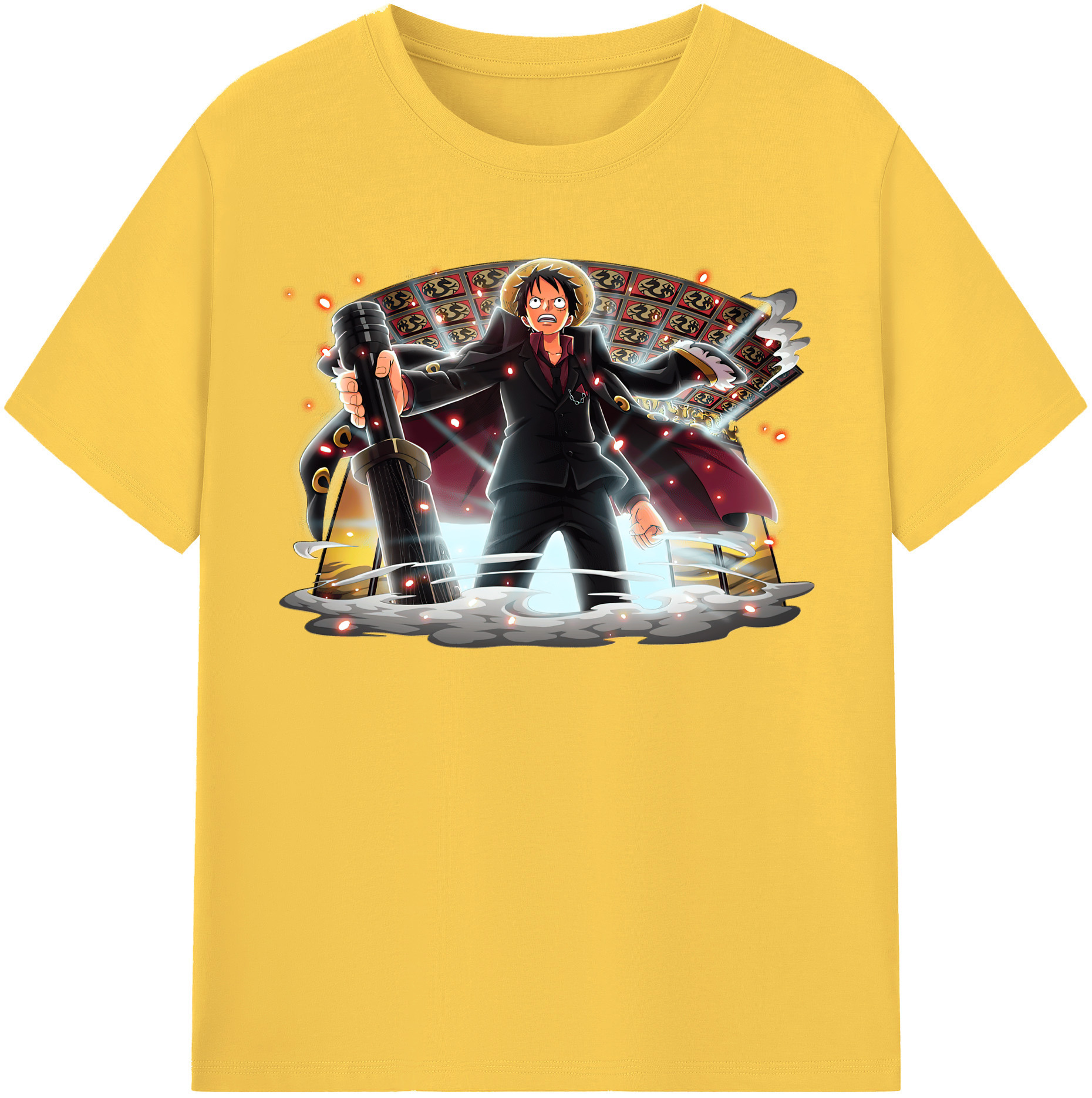 ワンピース モンキー・D・ルフィ ONE PIECE Monkey D. Luffy 綿100％半袖Tシャツ（フロントプリント）
