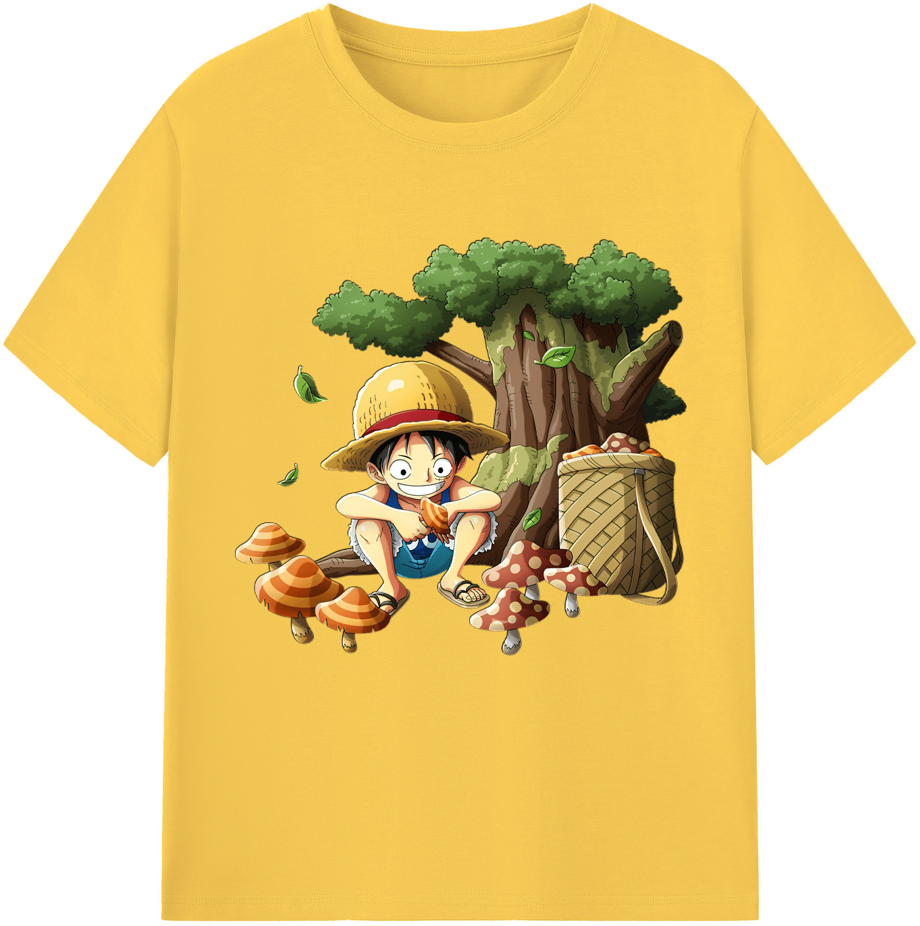 ワンピース モンキー・D・ルフィ ONE PIECE Monkey D. Luffy 綿100％半袖Tシャツ（フロントプリント）