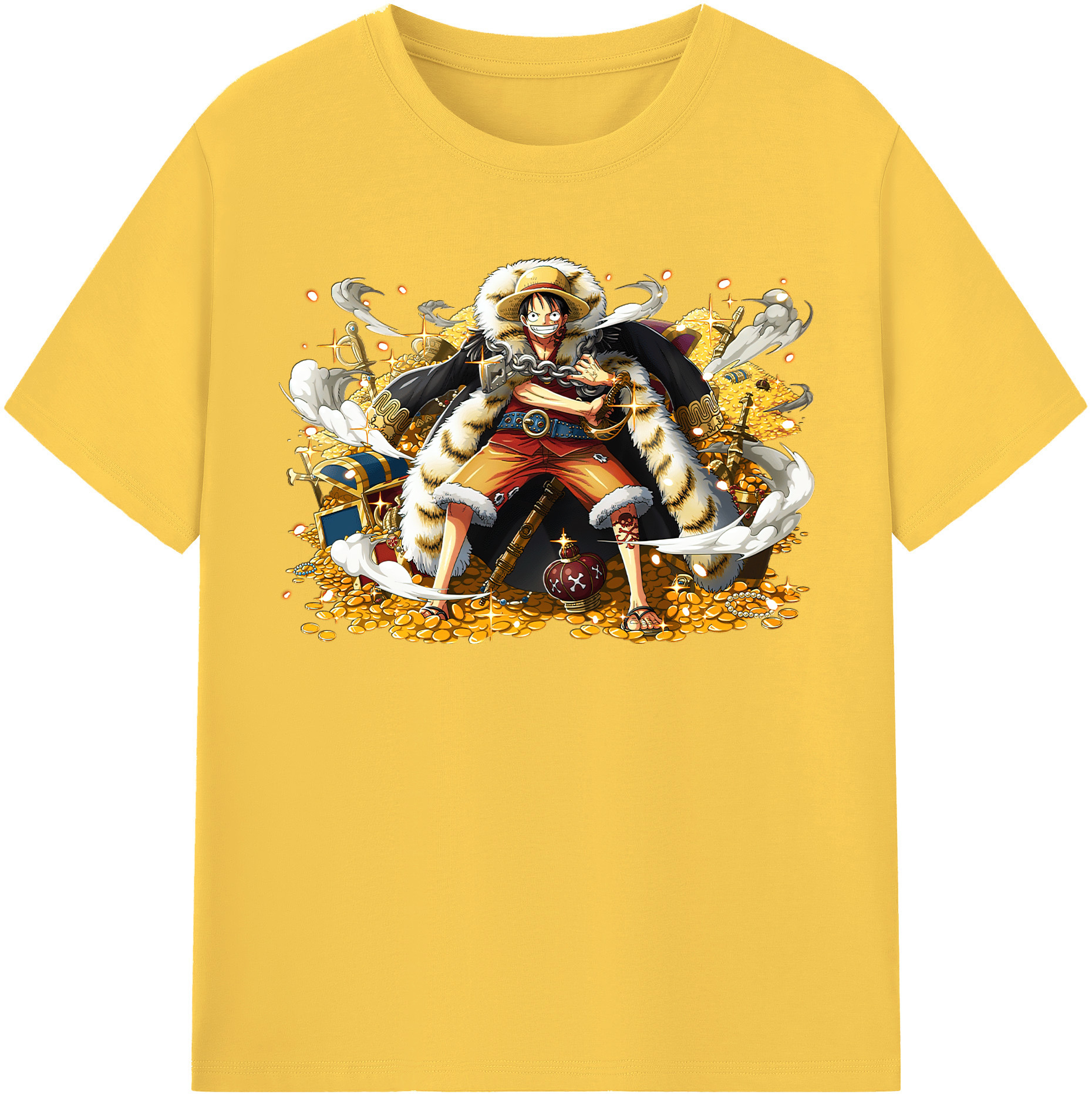 ワンピース モンキー・D・ルフィ ONE PIECE Monkey D. Luffy 綿100％半袖Tシャツ（フロントプリント）