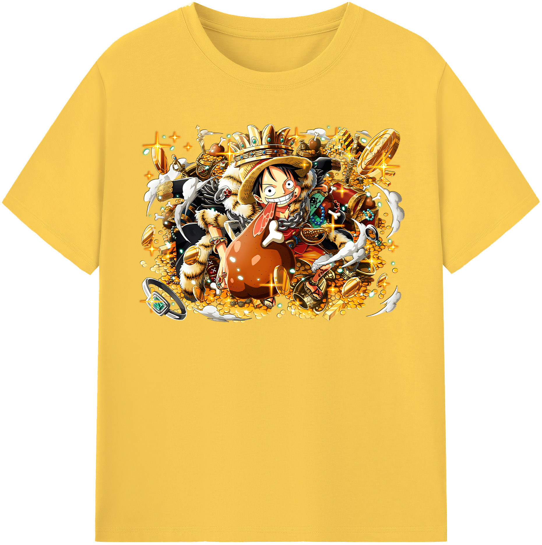 ワンピース モンキー・D・ルフィ ONE PIECE Monkey D. Luffy 綿100％半袖Tシャツ（フロントプリント）
